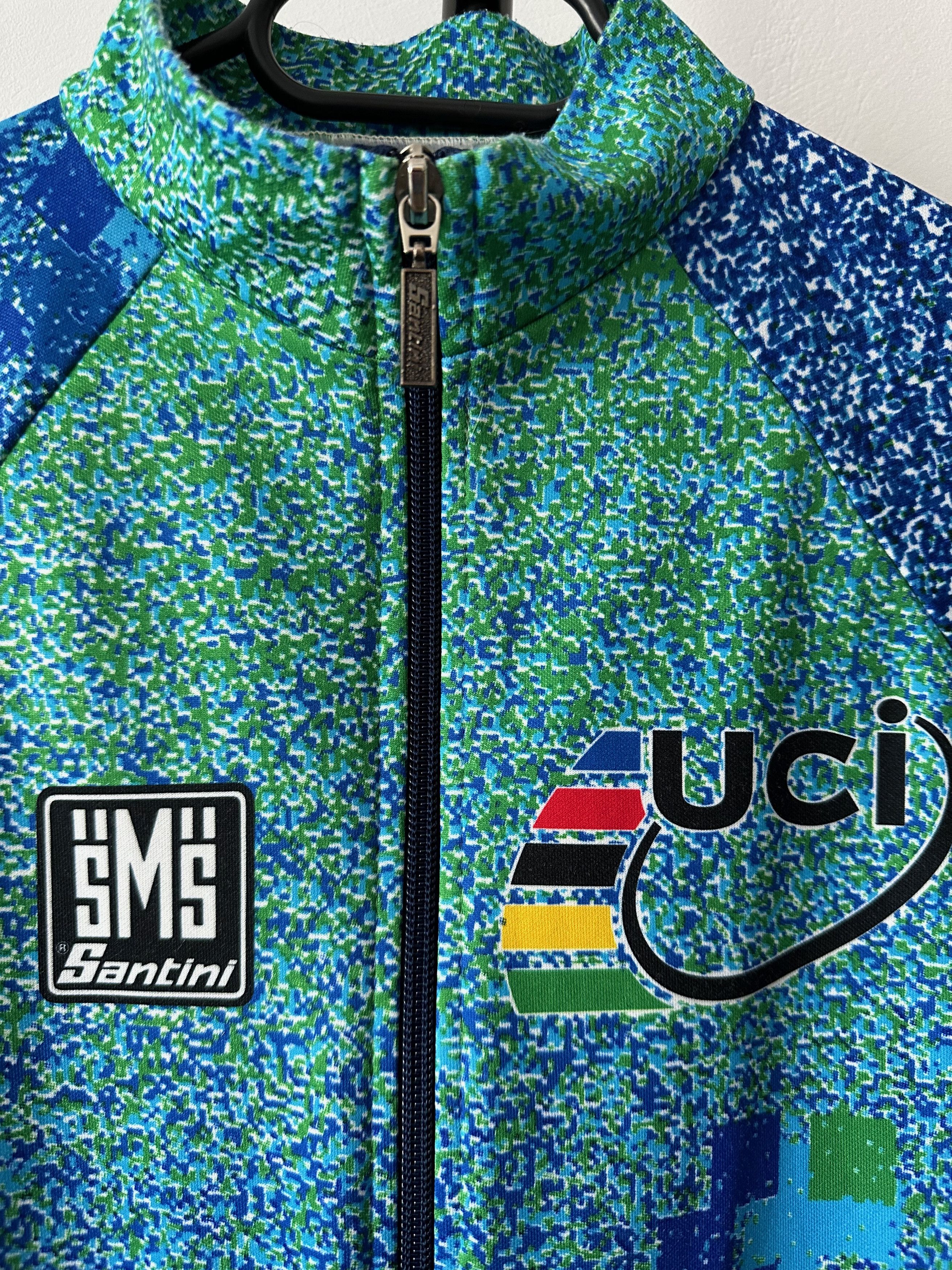 Vintage 80-90 SMS Santini UCI World Tour Cycling long sleeve shirt Size US L / EU 52-54 / 3 - 4 Thumbnail