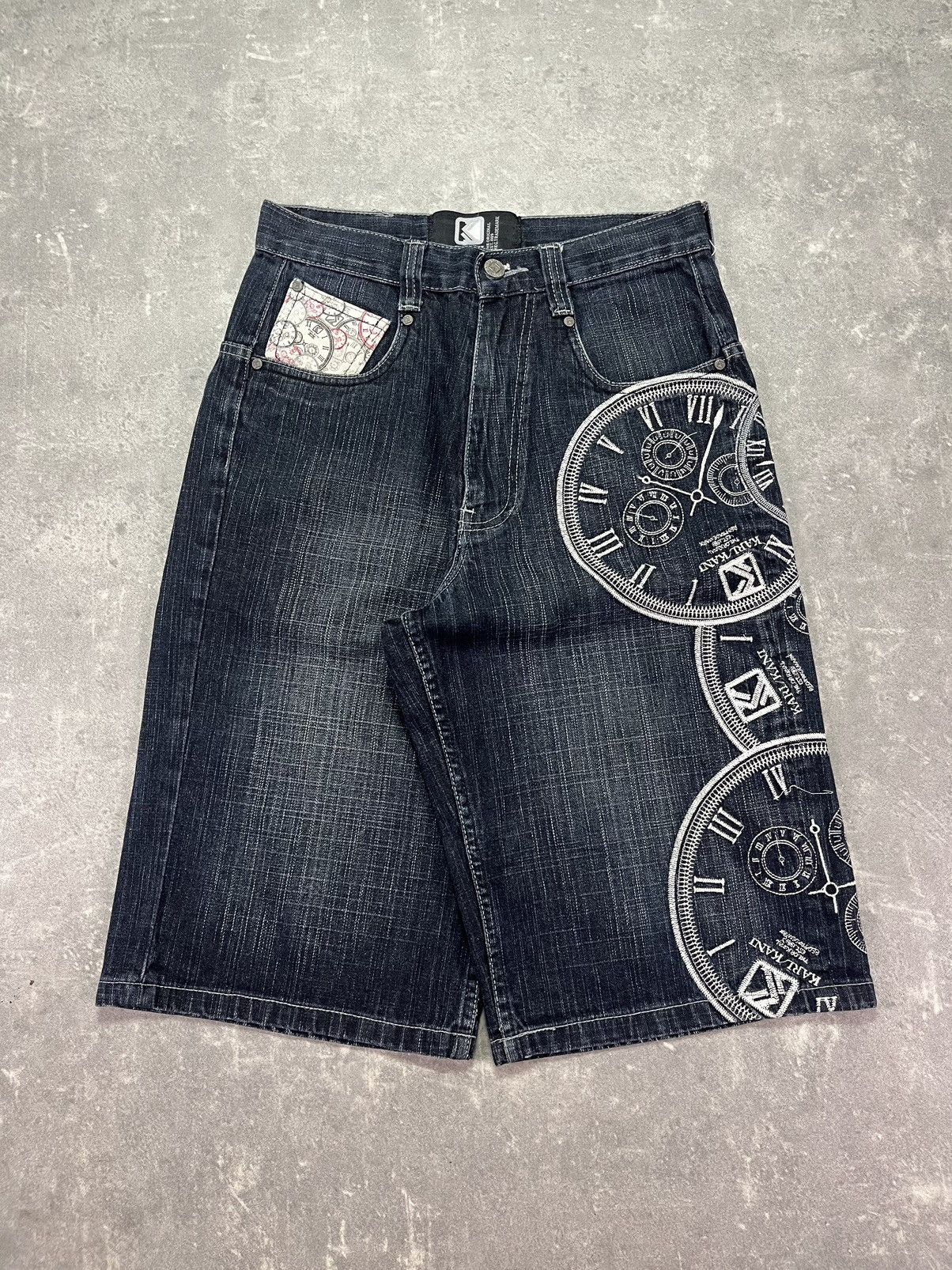 Karl Kani Karl Kani Clock Embroidered Baggy Denim Shorts Jorts 28 30 Size US 30 / EU 46 - 1 Thumbnail