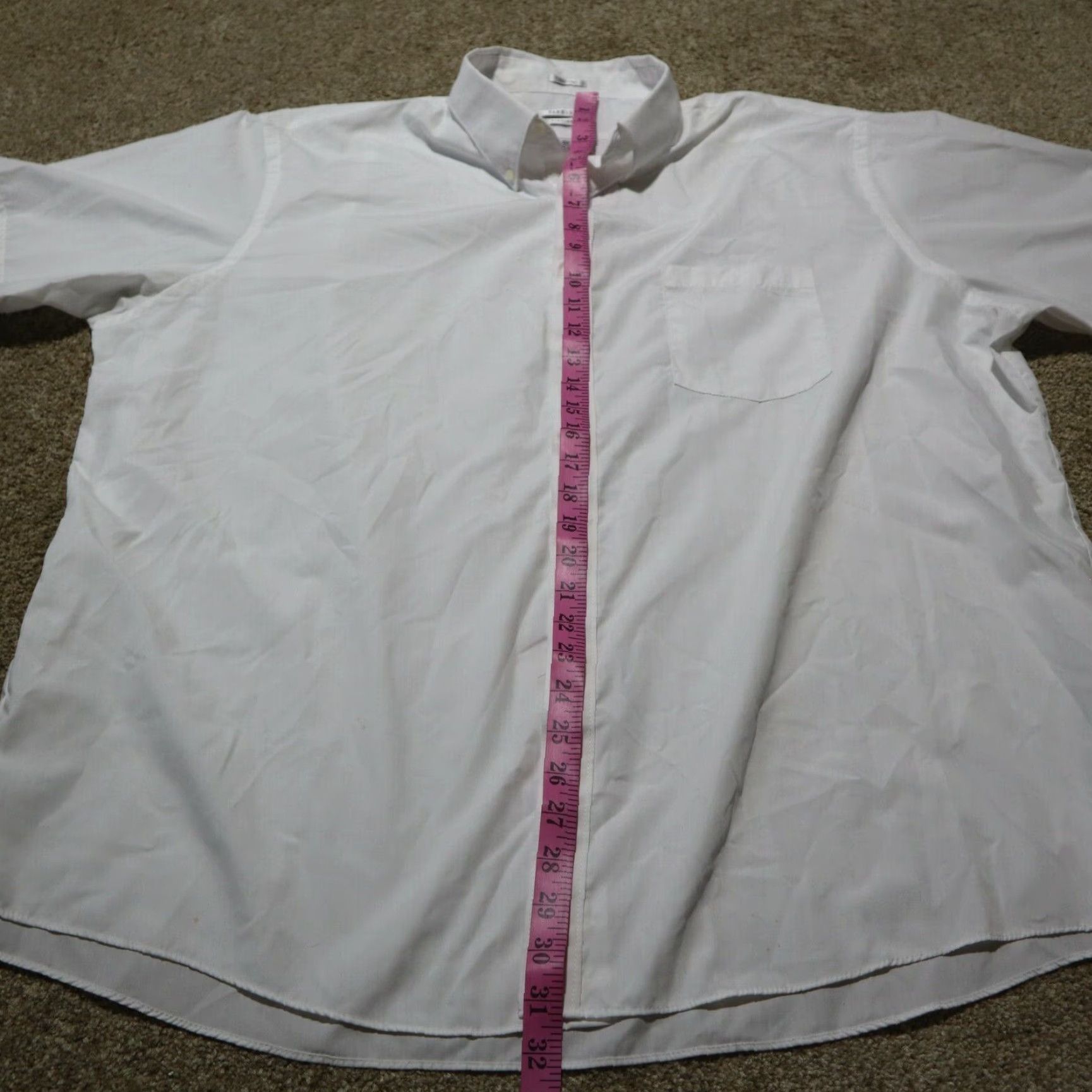 Van Heusen VINTAGE Van Heusen White Dress Shirt Men 18.5 Solid Collar Size 48R - 7 Thumbnail