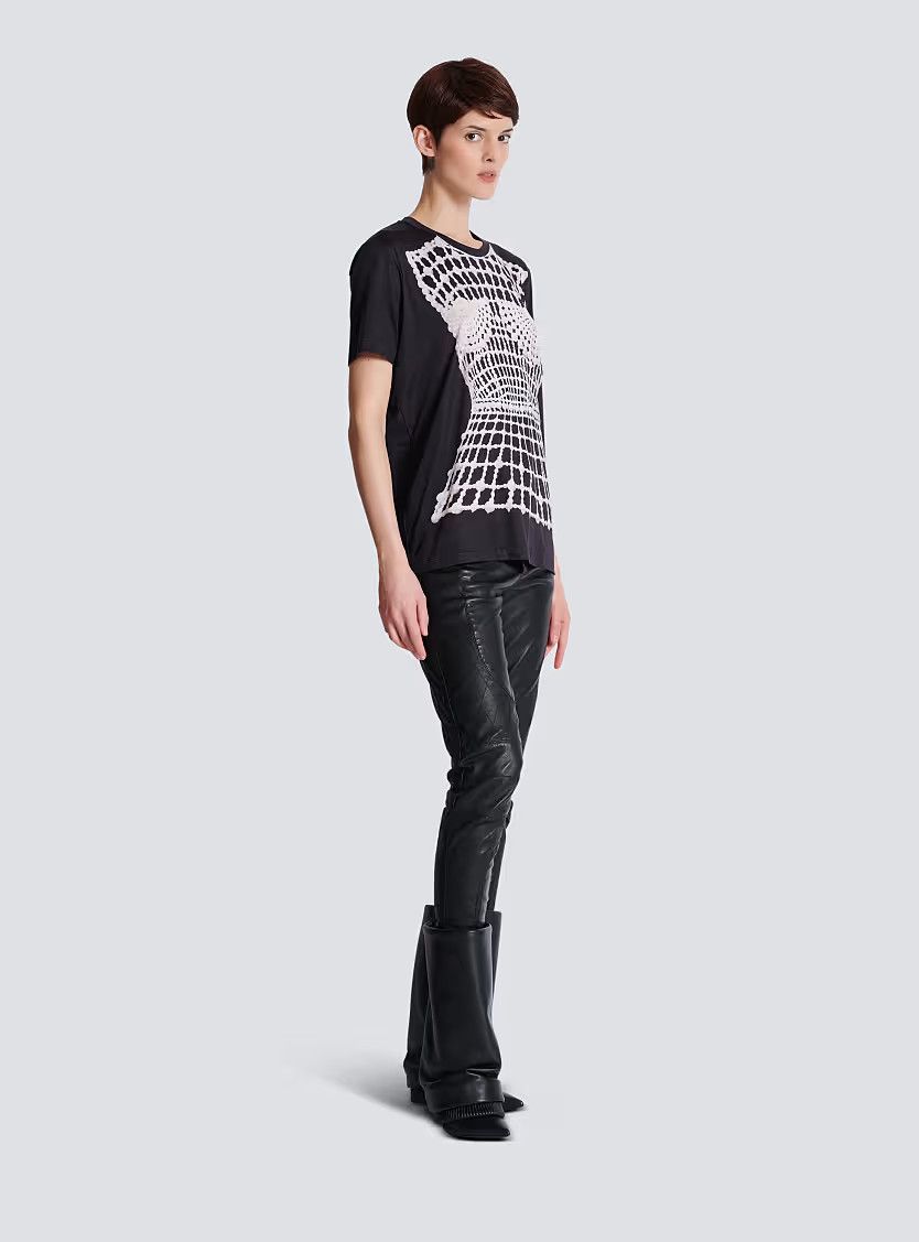 Balmain o1s1wg111225 Trompe l'oeil-Print T-Shirt in Black Size S / US 4 / IT 40 - 8 Thumbnail