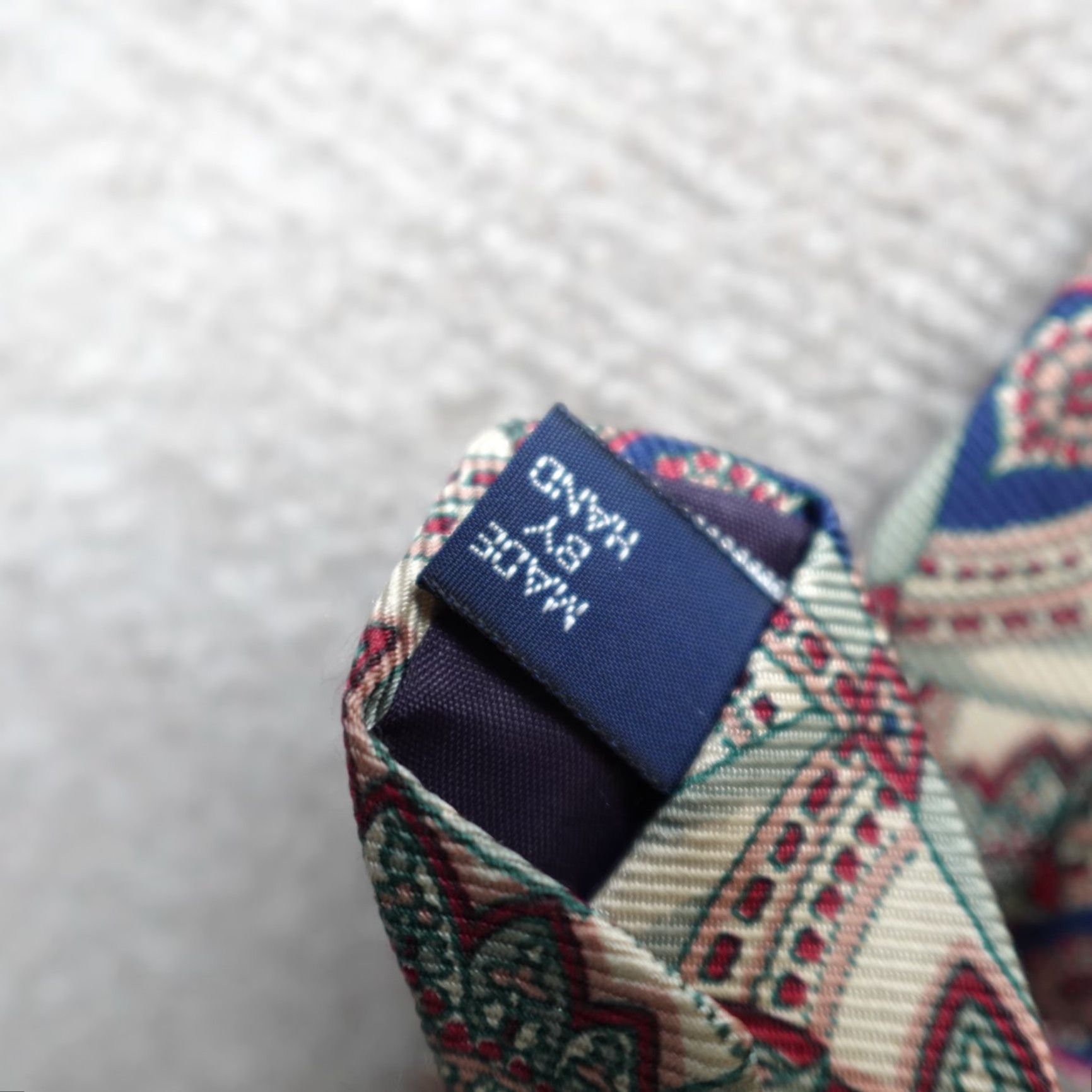 Polo Ralph Lauren VINTAGE Polo Ralph Lauren Tie Beige Blue Paisley Floral Silk Made in USA Logo Adjustable Handmade Men Tie Classic 57"-60" Ships Next Business Day Size US M / EU 48-50 / 2 - 6 Thumbnail