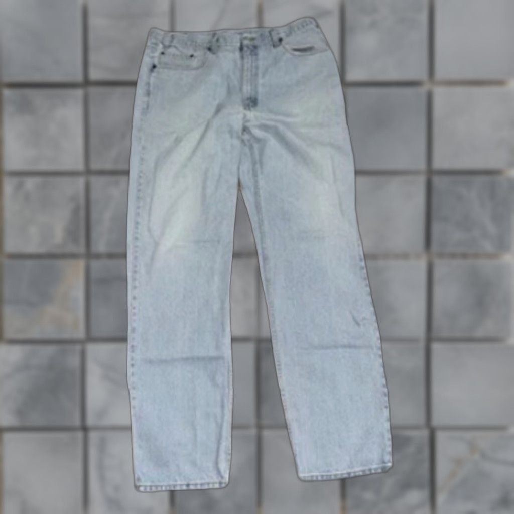 VINTAGE Levi’s 550 Relaxed Fit Jeans Stone Wash Blue 38x34 Made in USA 90s Denim