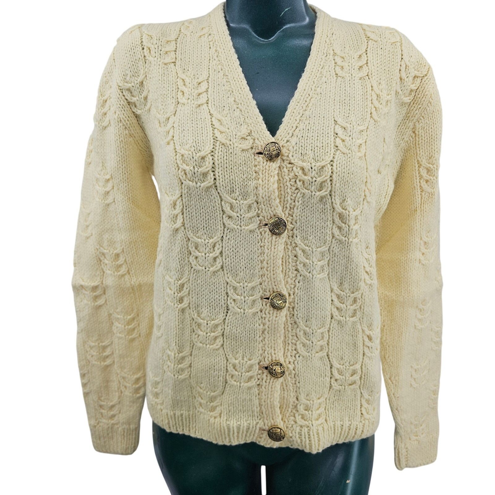 Vintage Vintage Wool Knit Cardigan Sweater Cream Beige Grannycore M Size M / US 6-8 / IT 42-44 - 1 Thumbnail