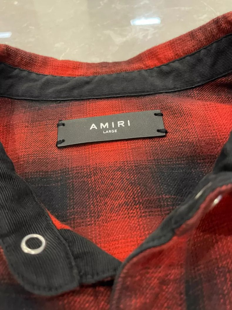 Amiri Amiri Long-sleeved shirt with red plaid 2501-Nextarrow Size US L / EU 52-54 / 3 - 3 Thumbnail