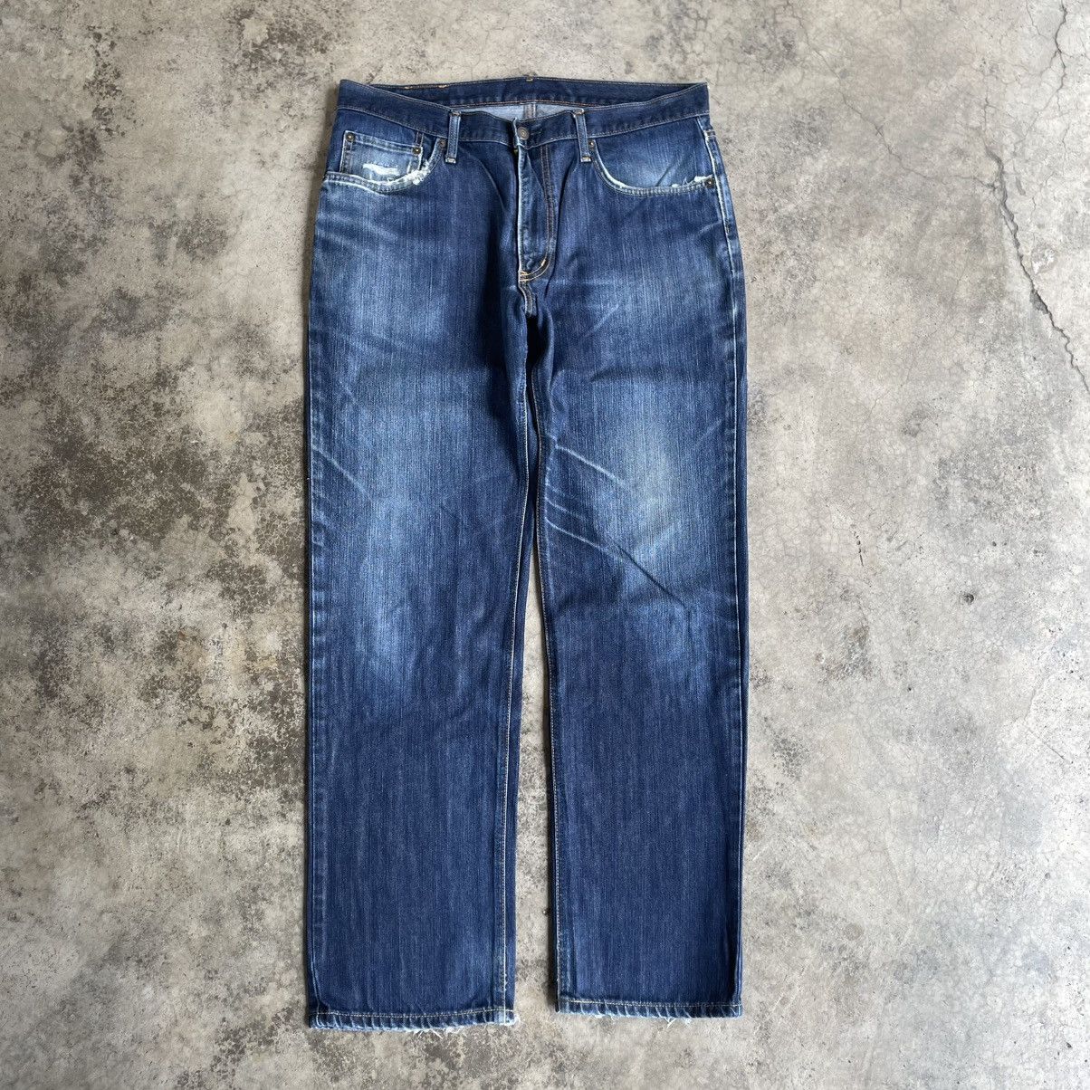 Edwin 🔥Vintage Edwin 404 Stoned Washed Ripped Distress Denim Jeans Size US 37 - 1 Thumbnail