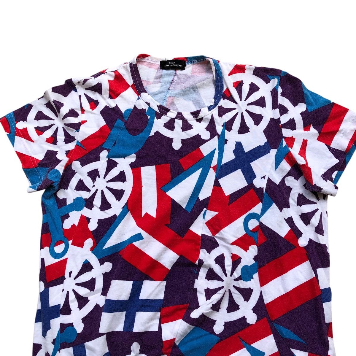 Japanese Brand Tricot COMME des GRACONS Rare Allover Printed T-Shirt Size S / US 4 / IT 40 - 4 Thumbnail