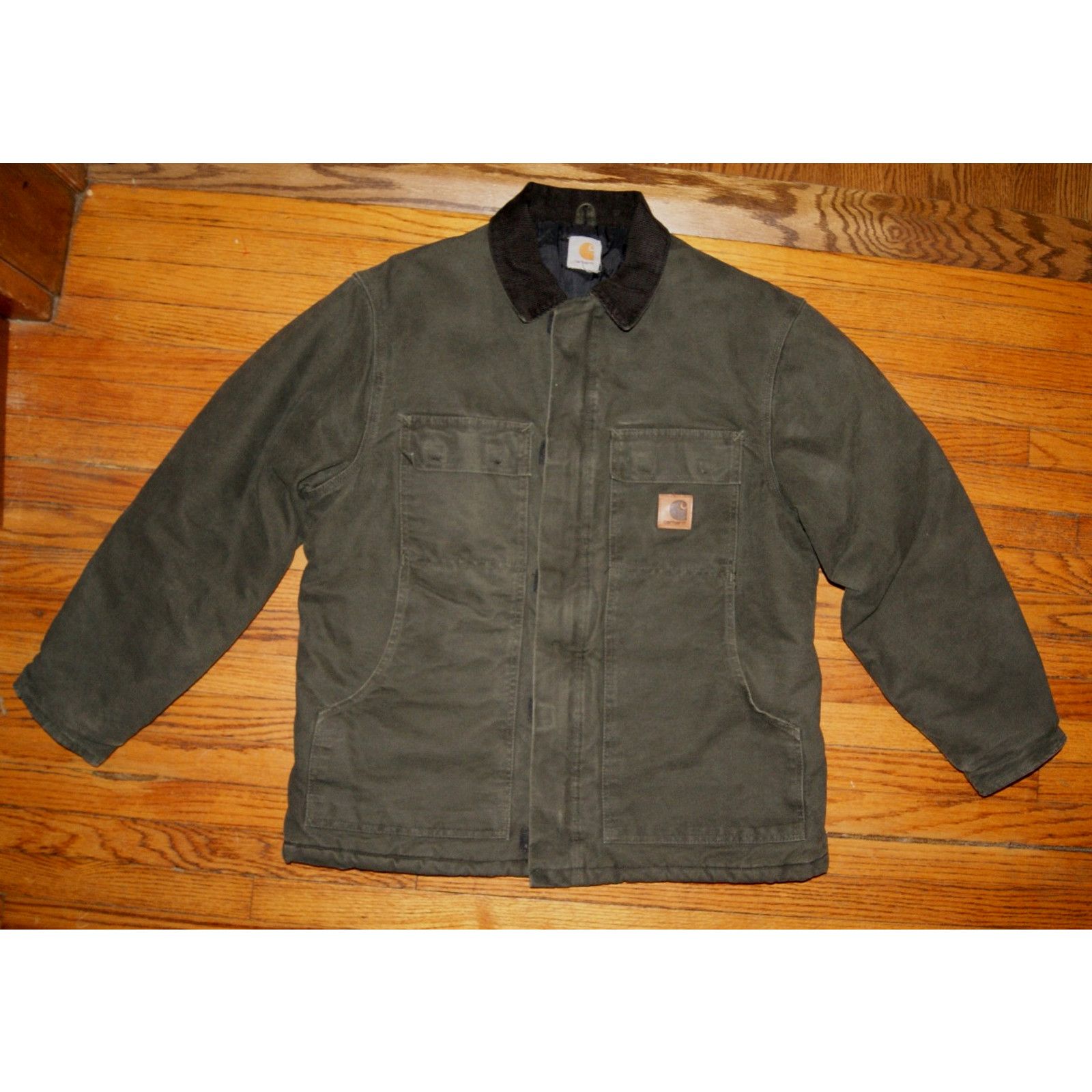 Carhartt VTG Carhartt Moss Green Quilted Jacket Mens XL Canvas Coat Size US XL / EU 56 / 4 - 1 Thumbnail