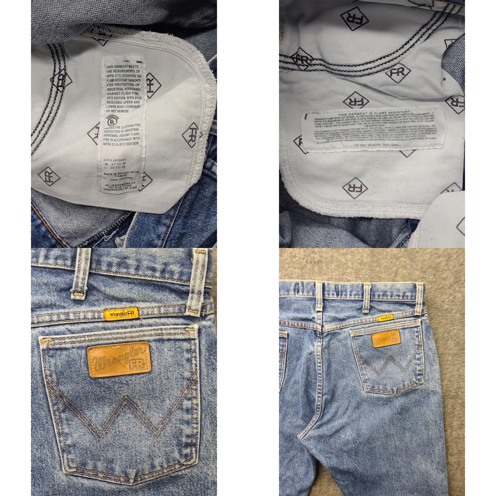 Wrangler Wrangler Jeans FR13MWZ Men 38x30 Flame Resistant Mid Rise Regular Fit Blue Denim 100% Cotton Jeans Size US 38 / EU 54 - 9 Thumbnail
