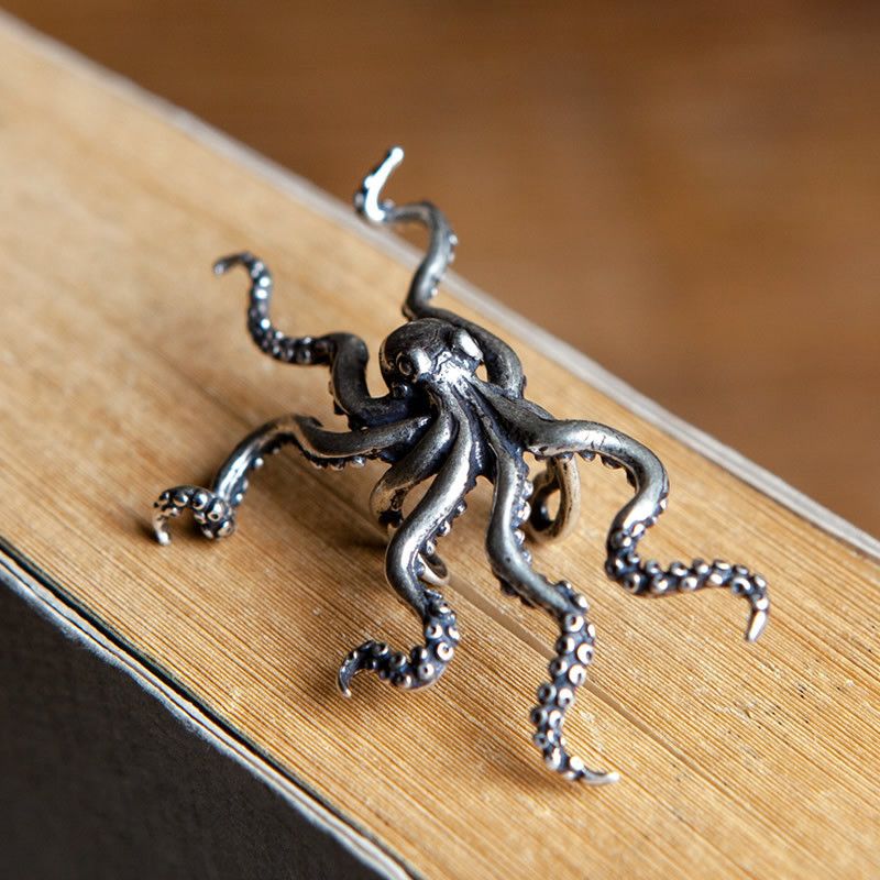Jewelry Sea monster octopus Earrings One Pairs Chrome Jewelry Size ONE SIZE - 1 Thumbnail