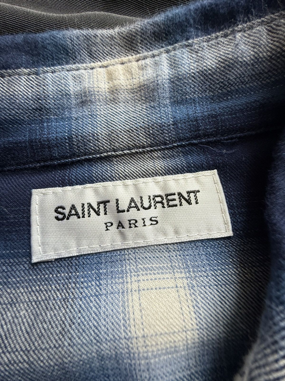 Saint Laurent Paris FW16 Saint Laurent blue white shadow western flannel Hedi Size US S / EU 44-46 / 1 - 17 Thumbnail