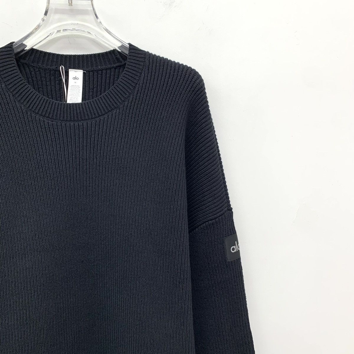 Alo Alo Yoga Black Crew Neck Long Sleeve Knit Sweater K26WX Size US M / EU 48-50 / 2 - 2 Thumbnail
