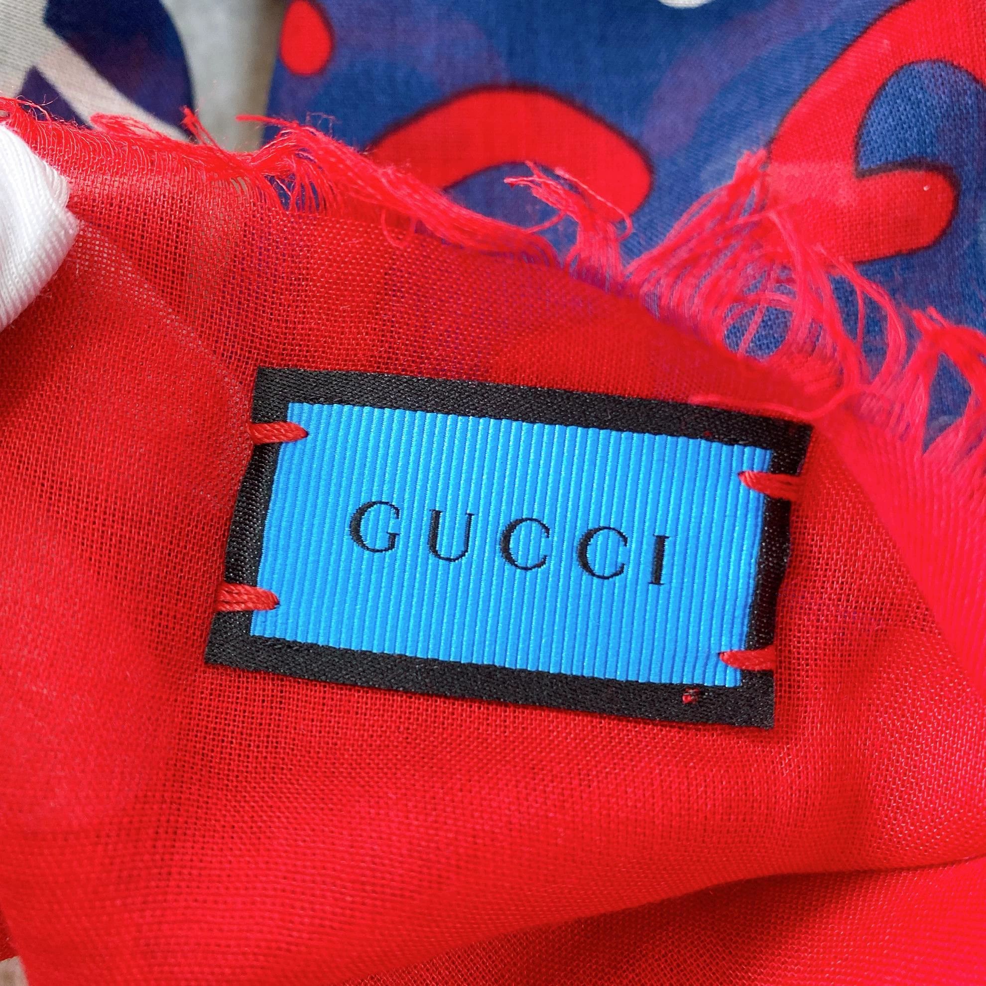 Gucci Gucci Double G Star Logo Scarf 140x140cm 2296 Size ONE SIZE - 5 Thumbnail
