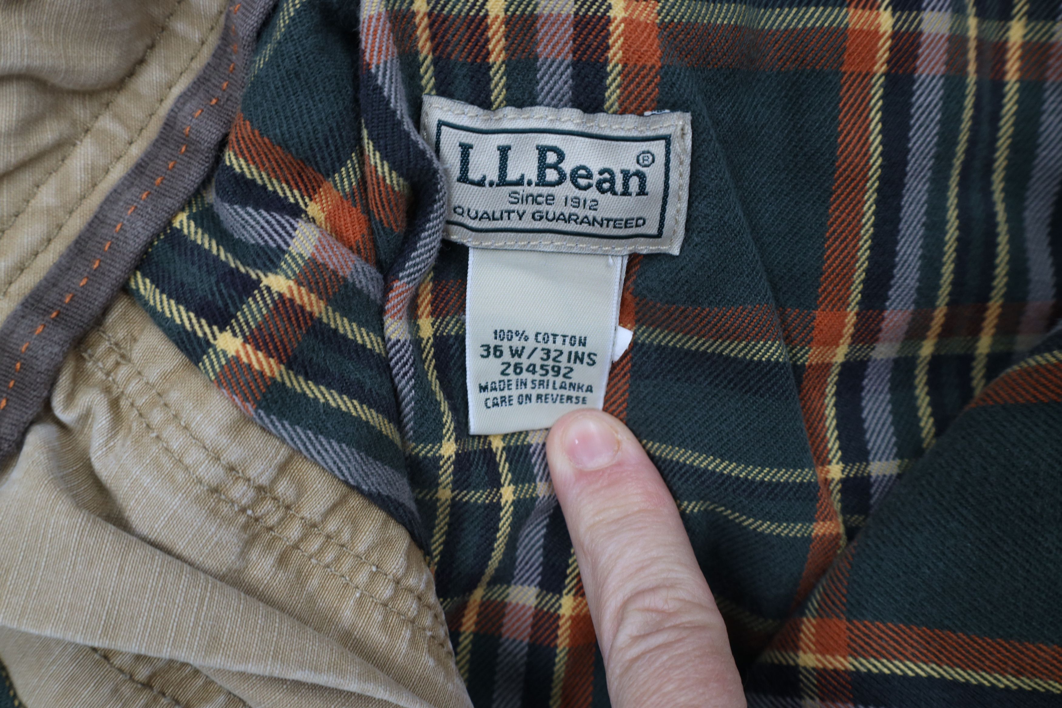 L.L. Bean × Vintage Vintage LL Bean Stonewash Flannel Lined Wide Leg Cargo Pants Size US 36 / EU 52 - 10 Thumbnail