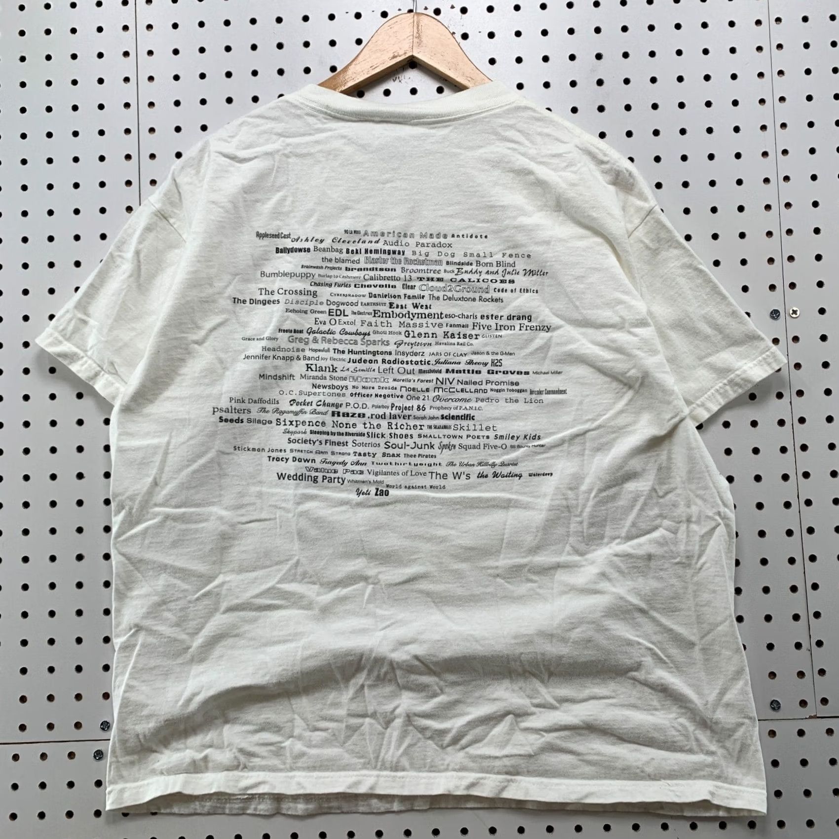 Fruit Of The Loom VINTAGE Cornerstone Shirt XL White Music Band 90s Short Sleeve 22.5x25.5 Mens Size US XL / EU 56 / 4 - 2 Thumbnail