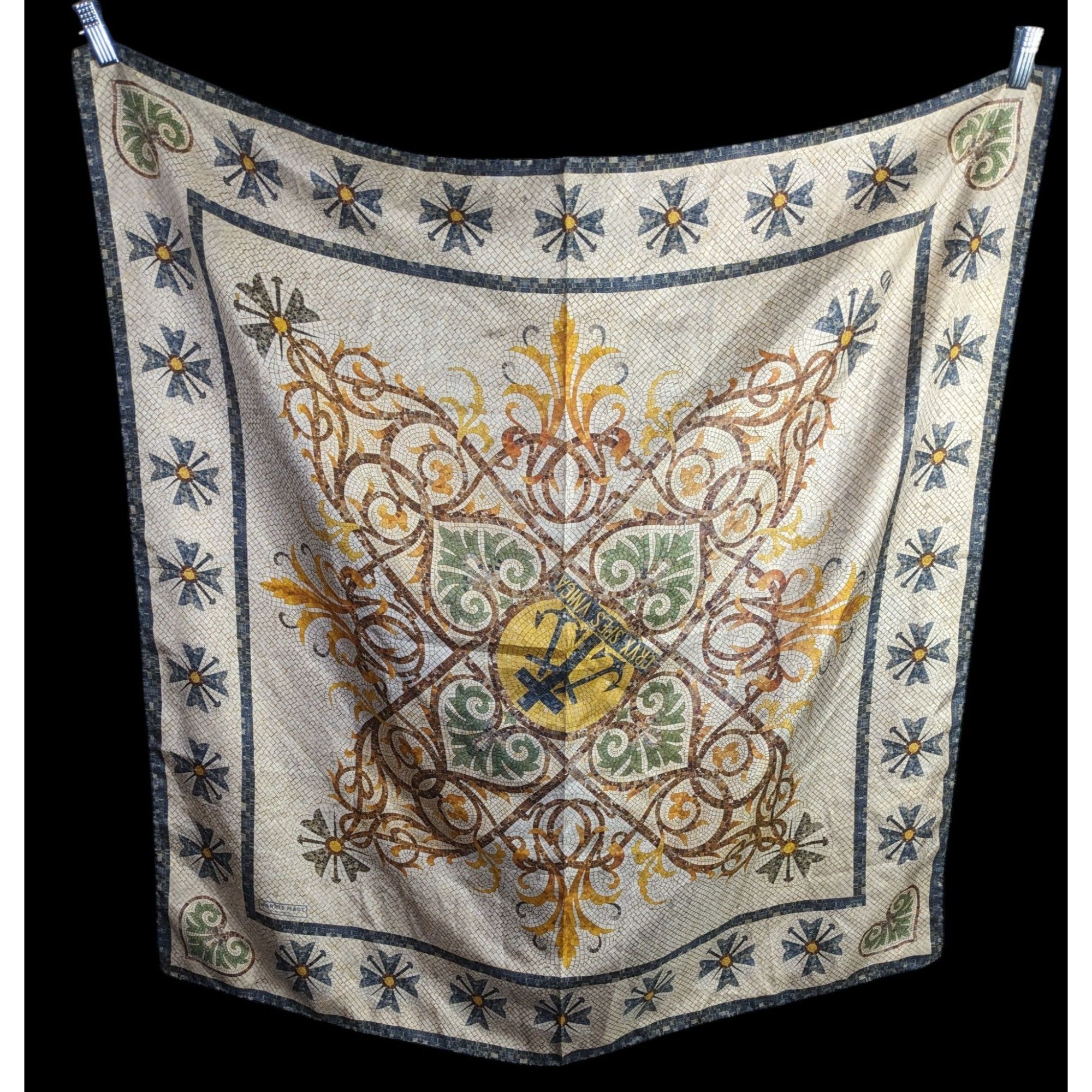 Other Vintage Harris Made England 100% Silk Scarf Medieval Mosaic Size ONE SIZE - 1 Thumbnail