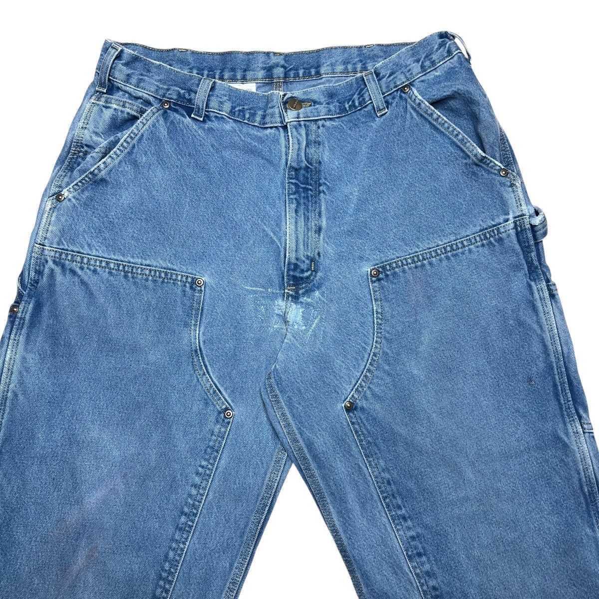 Carhartt 2000s Carhartt Denim Double Knee Carpenter Dungaree Pants Size US 35 - 8 Thumbnail