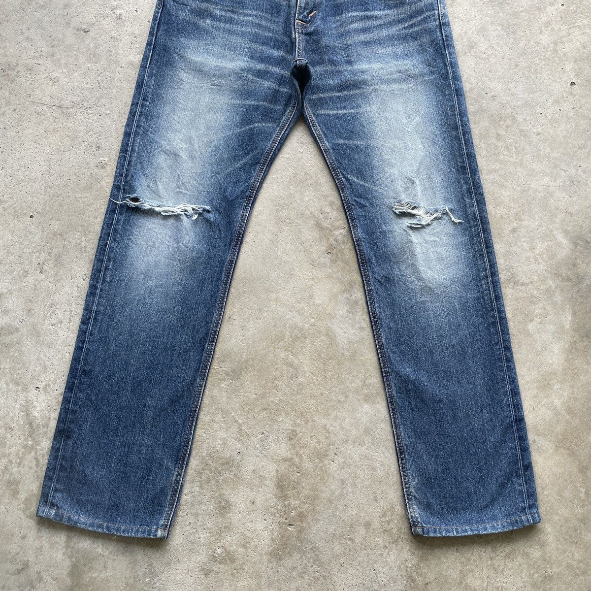 Edwin × Jean Vintage Edwin XV Faded Denim Distressed Pants Jeans Size US 31 - 4 Thumbnail