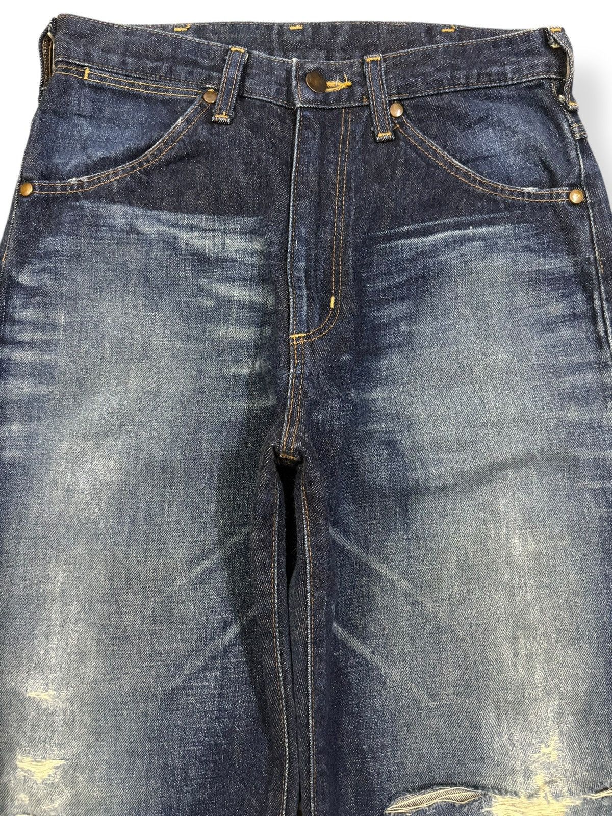 Wrangler Vintage Wrangler Selvedge Blue Wash Baggy Distressed Jeans Size US 29 - 4 Thumbnail
