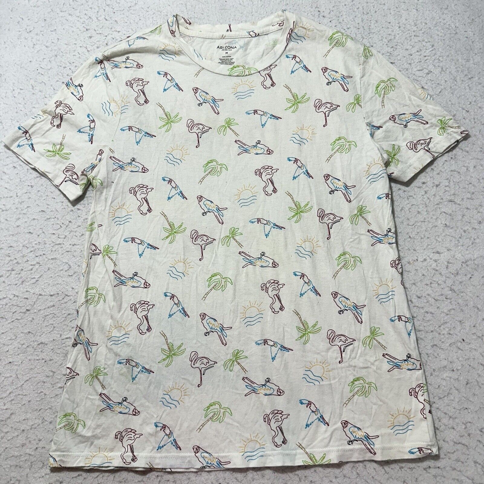 Other Arizona Medium Parrots Flamingos Beach Pattern Graphic Tee Size US M / EU 48-50 / 2 - 1 Thumbnail