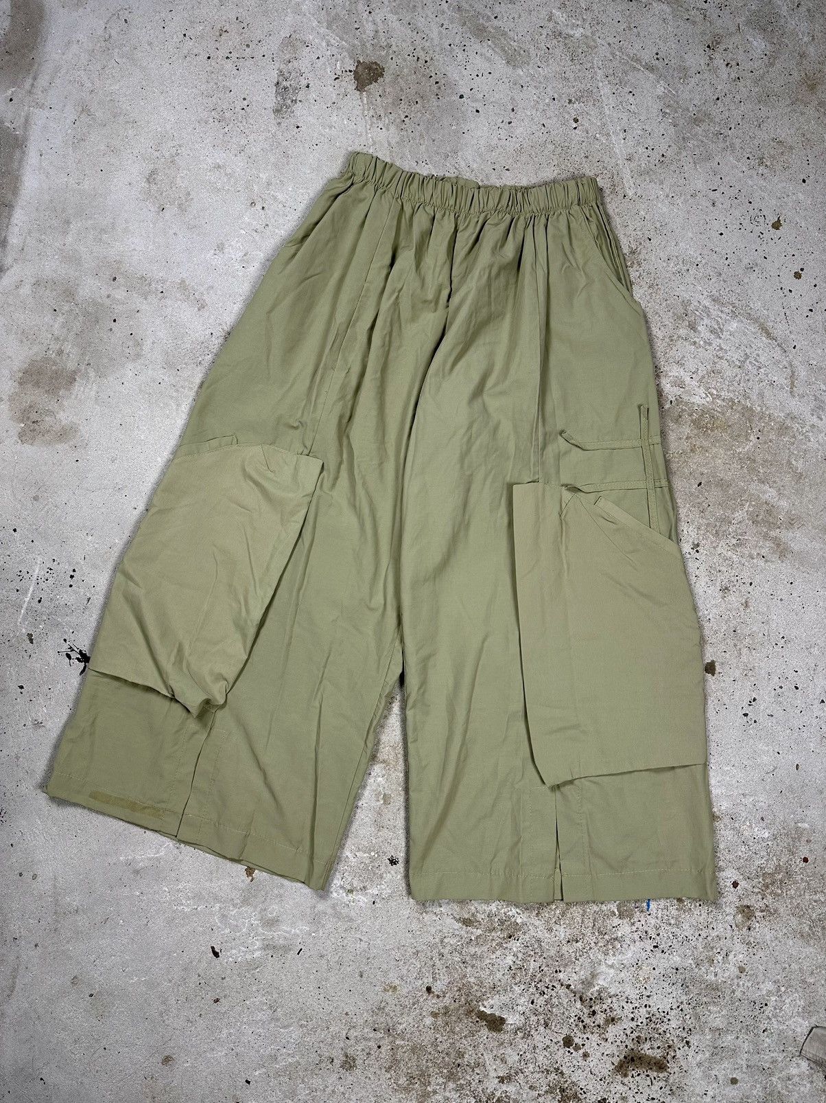 Japanese Brand × Vintage Vintage Y2K Ultra Baggy Cargo Olive Track Pants Loose Size US 33 - 19 Thumbnail