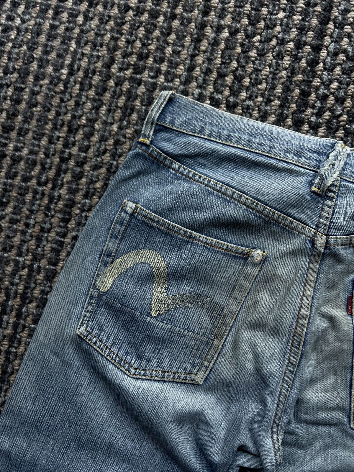 Evisu 00’s Evisu Daicock Distressed Denim Jeans Lot 2 Rare Size US 33 - 6 Thumbnail