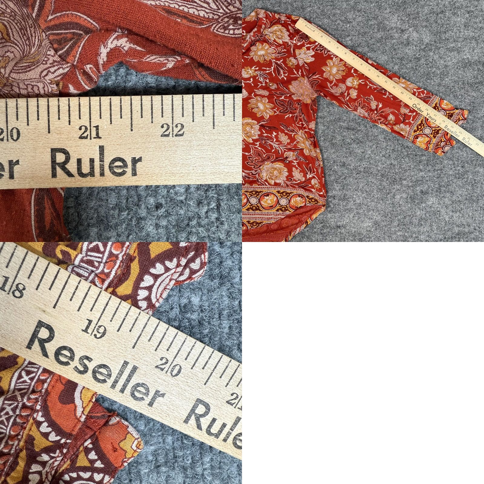 Lucky Brand Lucky Brand Shirt Blouse Medium Floral Boho Tunic 3/4 Sleeve Henley Button Womens Fall Multicolor Size M / US 6-8 / IT 42-44 - 8 Thumbnail