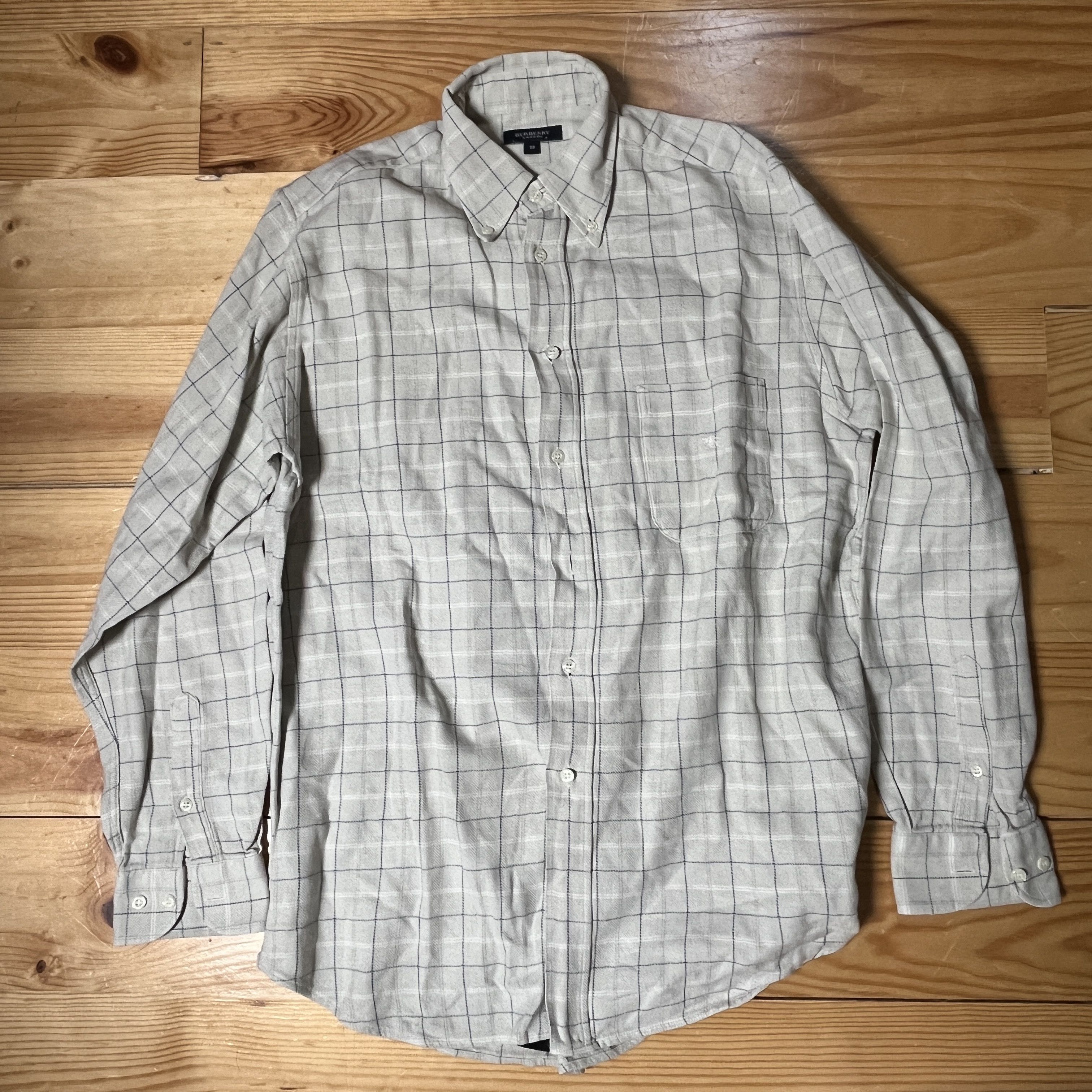 Burberry London Beige Blue Grid Cotton Size 38 (S-M) Size US M / EU 48-50 / 2 - 3 Thumbnail