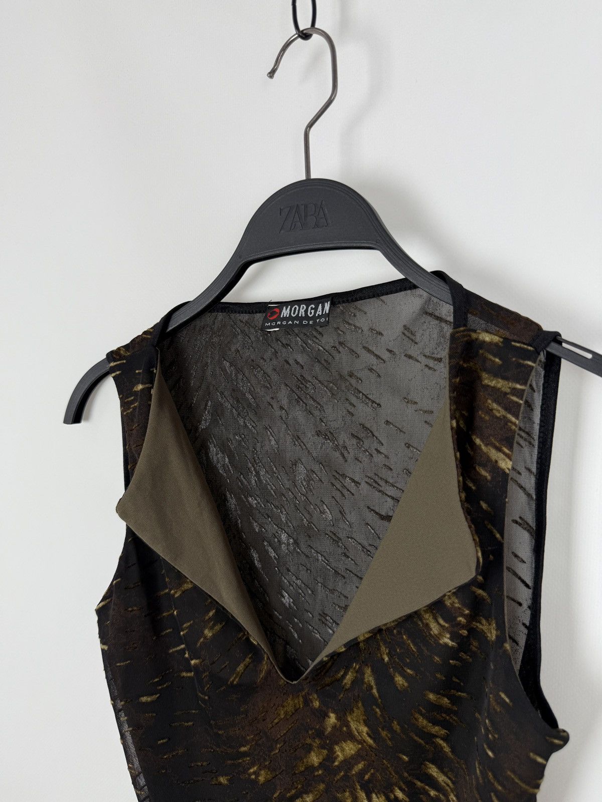Morgan De Toi Y2K Vintage Morgan De Toi Sheer Velvet Printed Tank Top Size M / US 6-8 / IT 42-44 - 5 Thumbnail