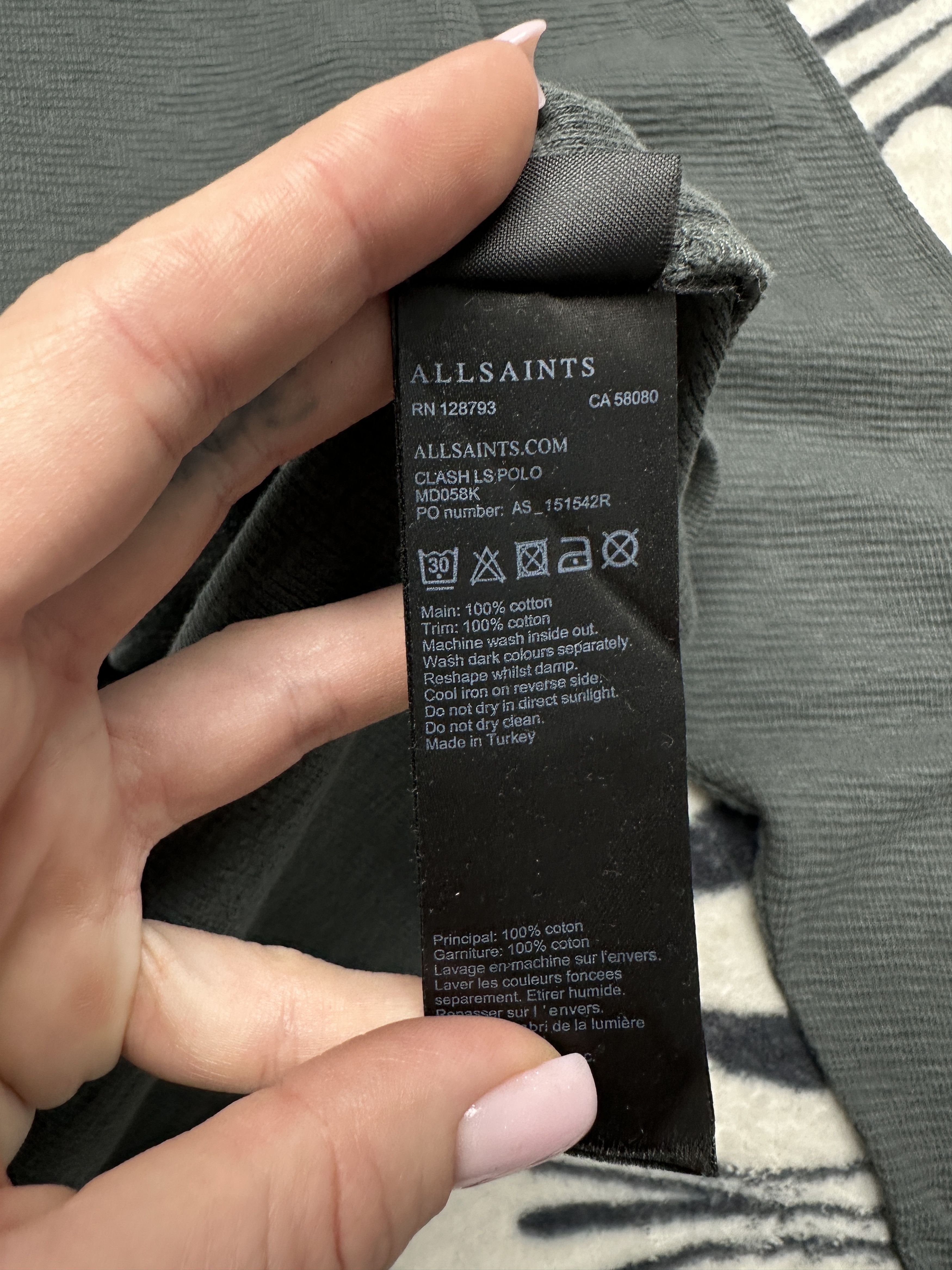 Allsaints Allsaints Mens Clash Long Sleeve Polo Shirt Size US M / EU 48-50 / 2 - 4 Thumbnail