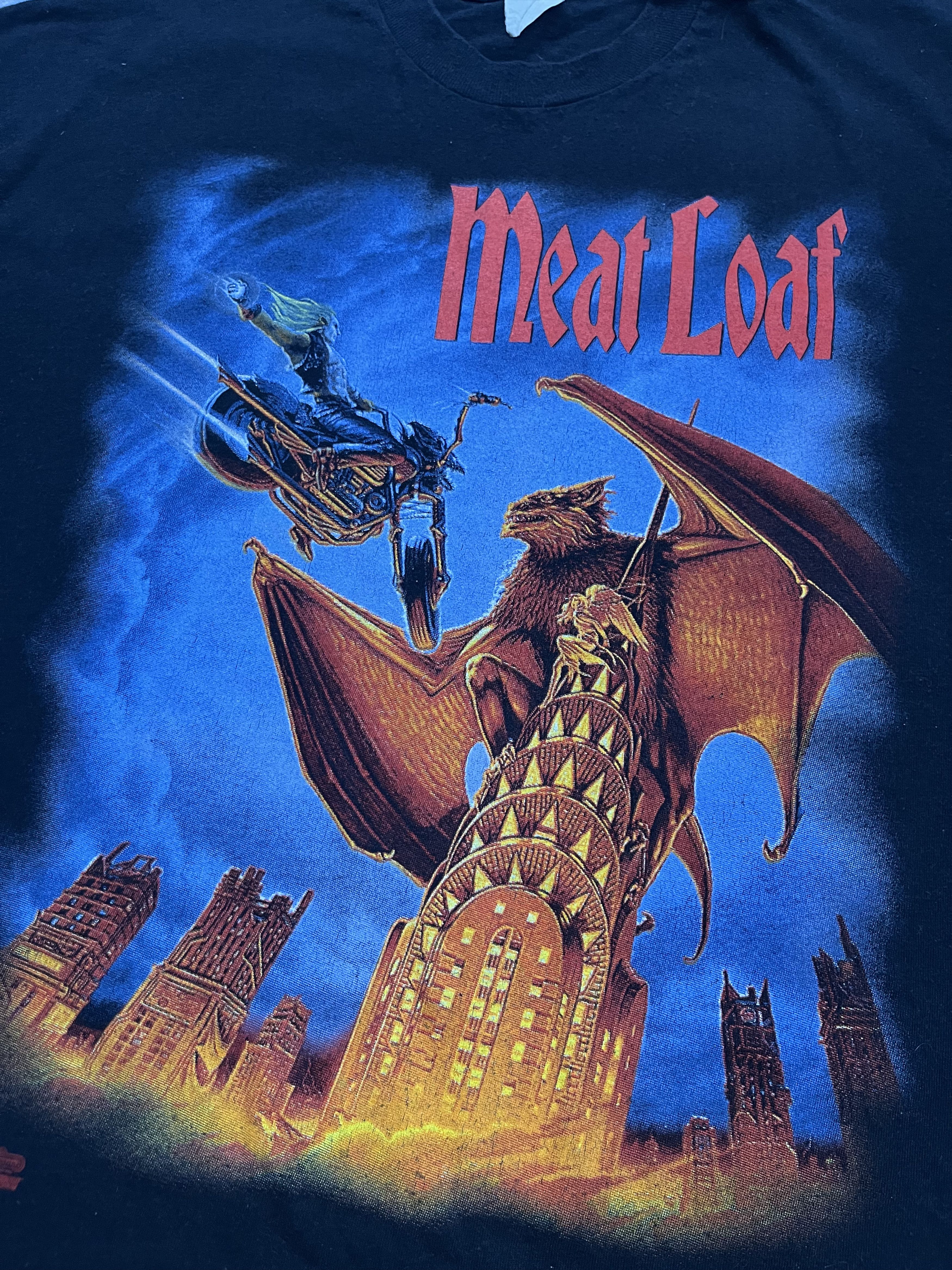 Band Tees Vintage Meat Loaf World Tour T-Shirt Everything Louder Black Size US XL / EU 56 / 4 - 5 Thumbnail