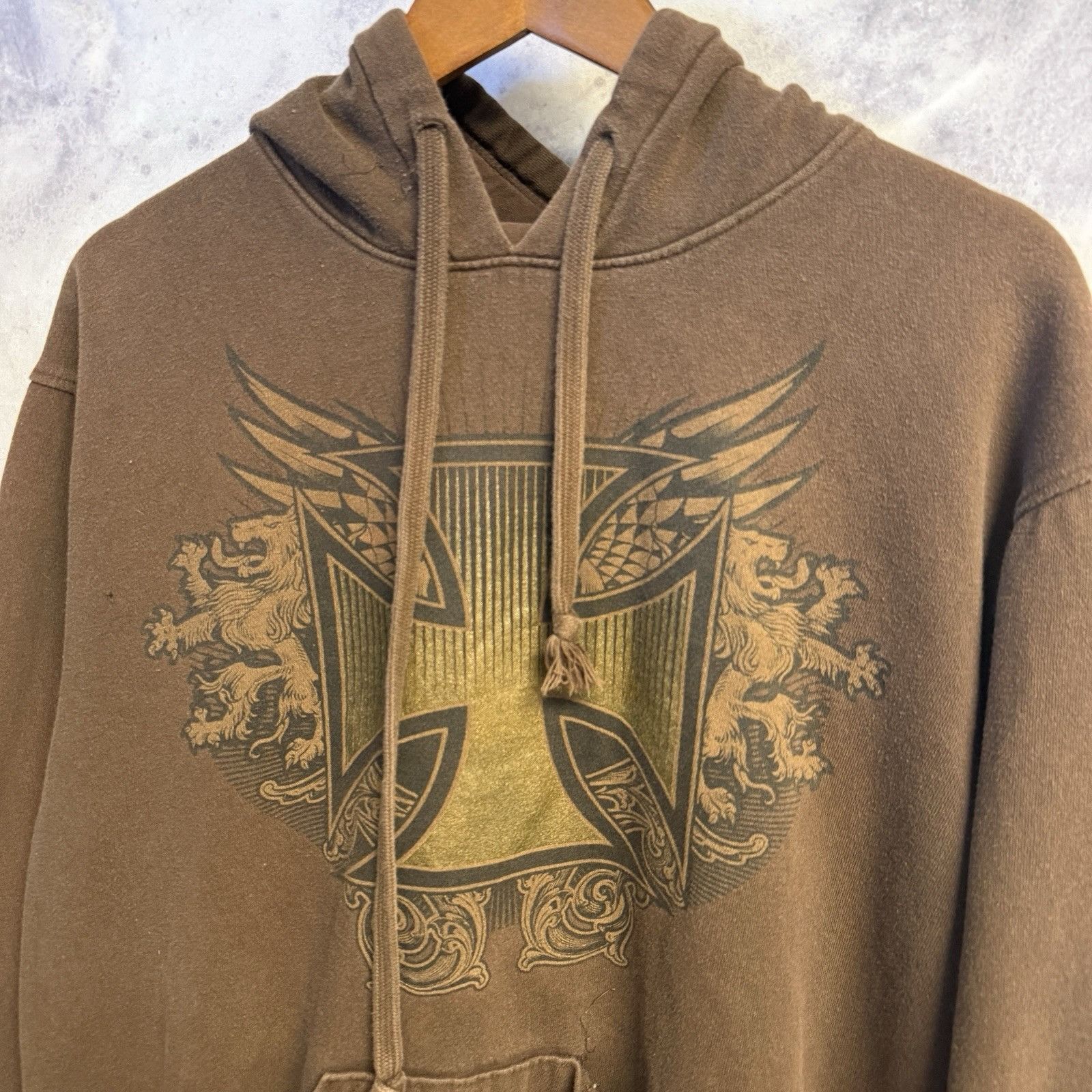Vintage Vintage Grunge Cross Hoodie Sweatshirt XL ODM Y2K Skate Size US XL / EU 56 / 4 - 1 Thumbnail