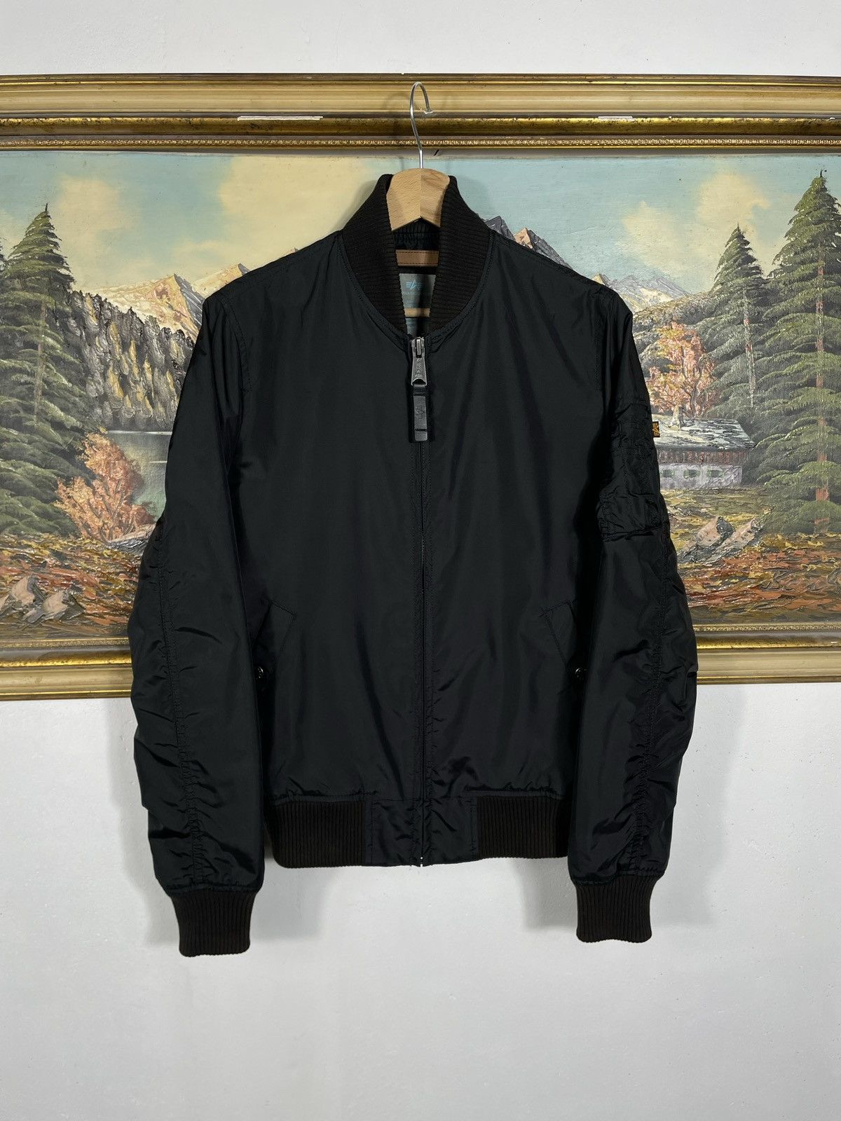 Alpha Industries × Vintage Alpha Industries Vintage Y2k Zip Black Jacket Bomber Army US Size M / US 6-8 / IT 42-44 - 1 Thumbnail