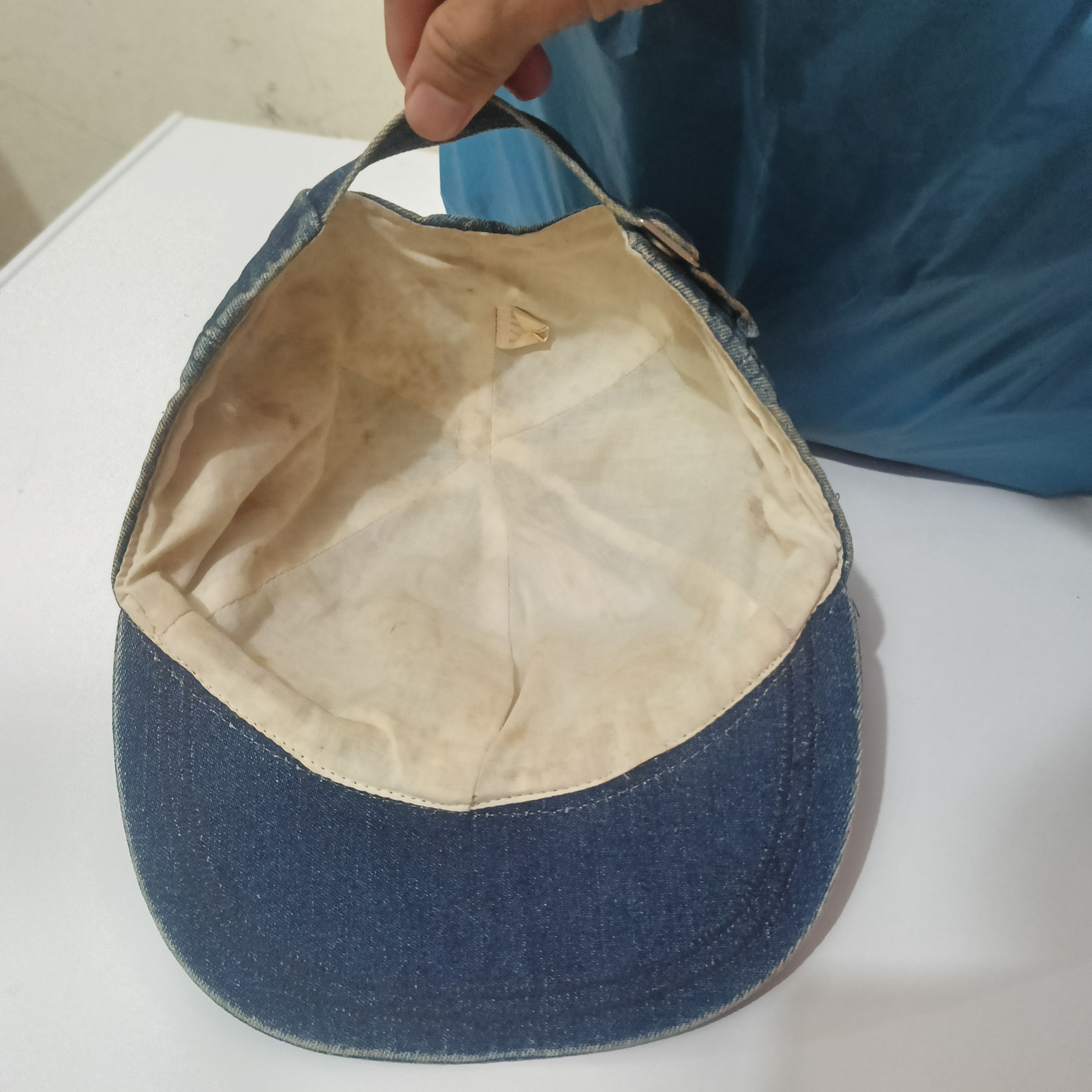Japanese Brand × Vintage Japanese cap V.I.P. Style denim rare design distressed cap Size ONE SIZE - 6 Thumbnail