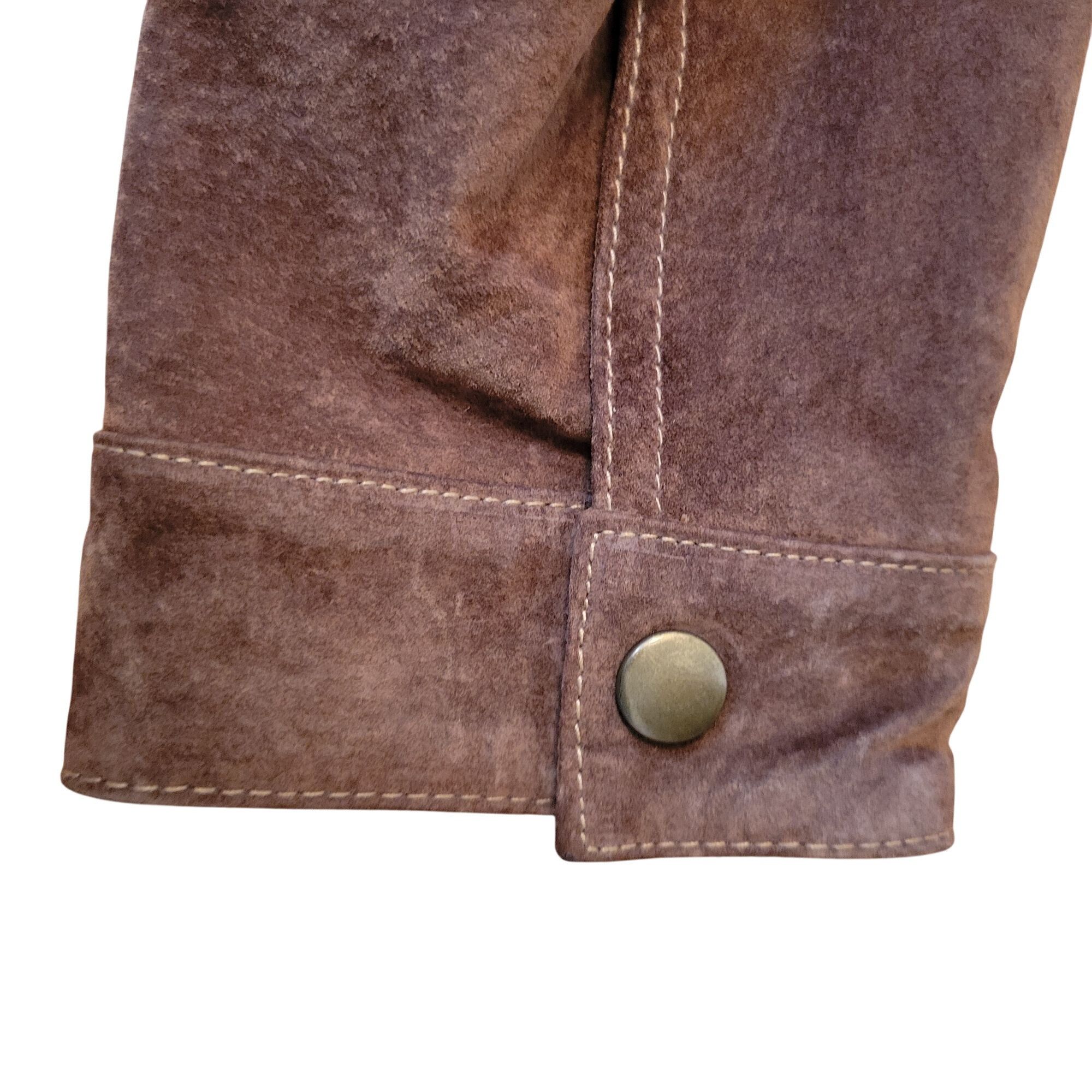 Vintage NEW Vintage Clio 12 Brown Genuine Leather Suede Jacket Skirt Size XL / US 12-14 / IT 48-50 - 9 Thumbnail