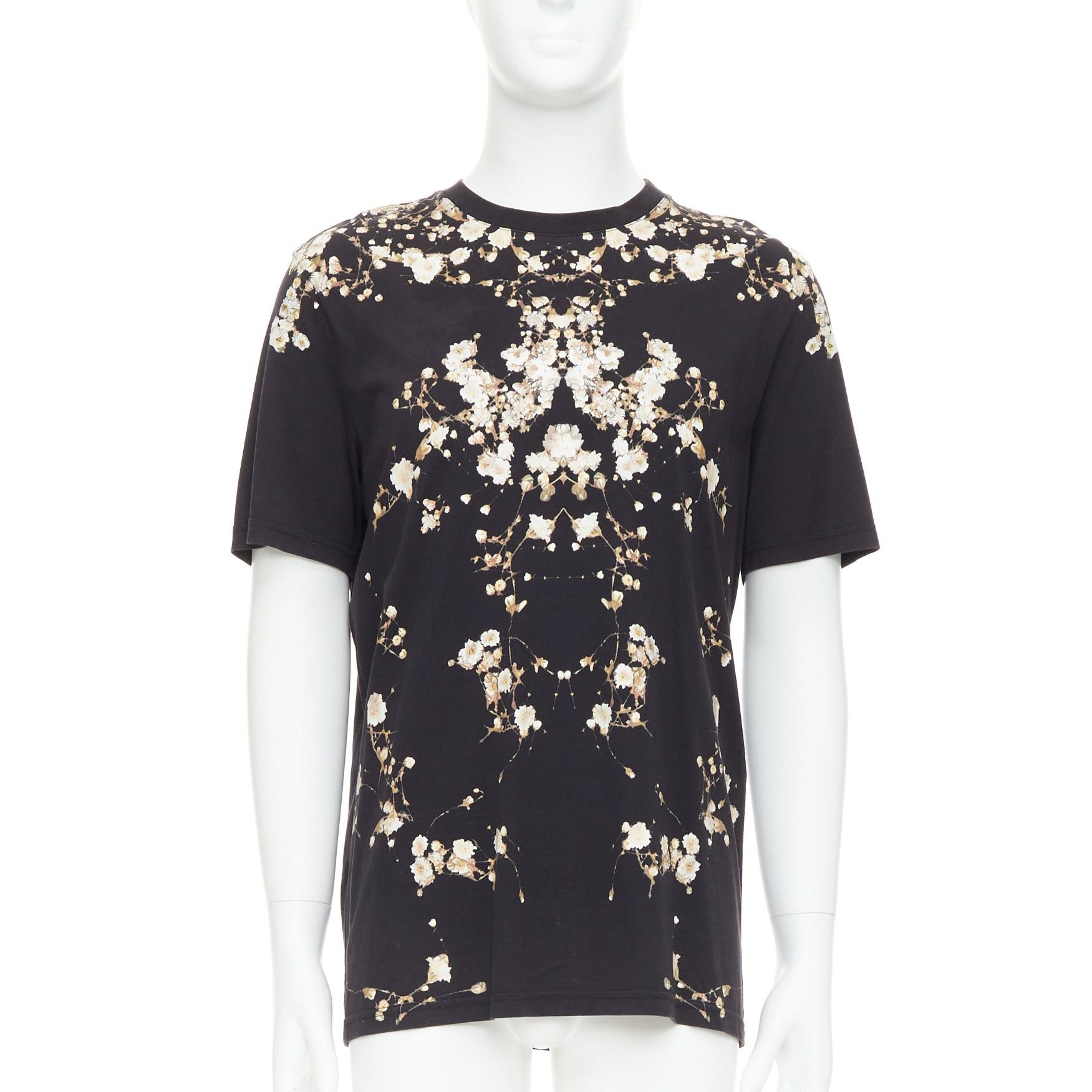Givenchy GIVENCHY black cotton babys breath floral print crew tshirt S Size M / US 6-8 / IT 42-44 - 1 Thumbnail