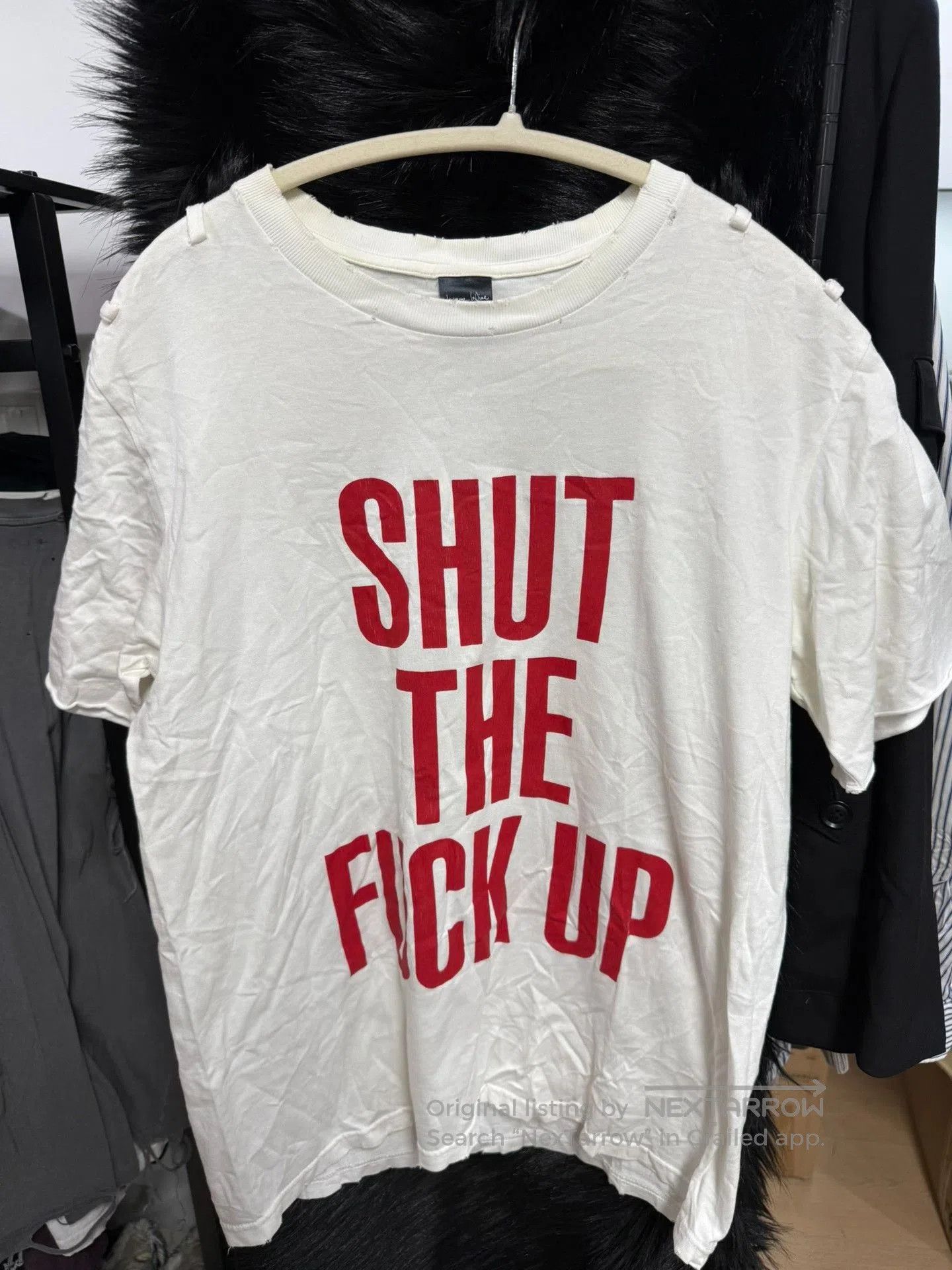 shut the f*** up graphic t-shirt.