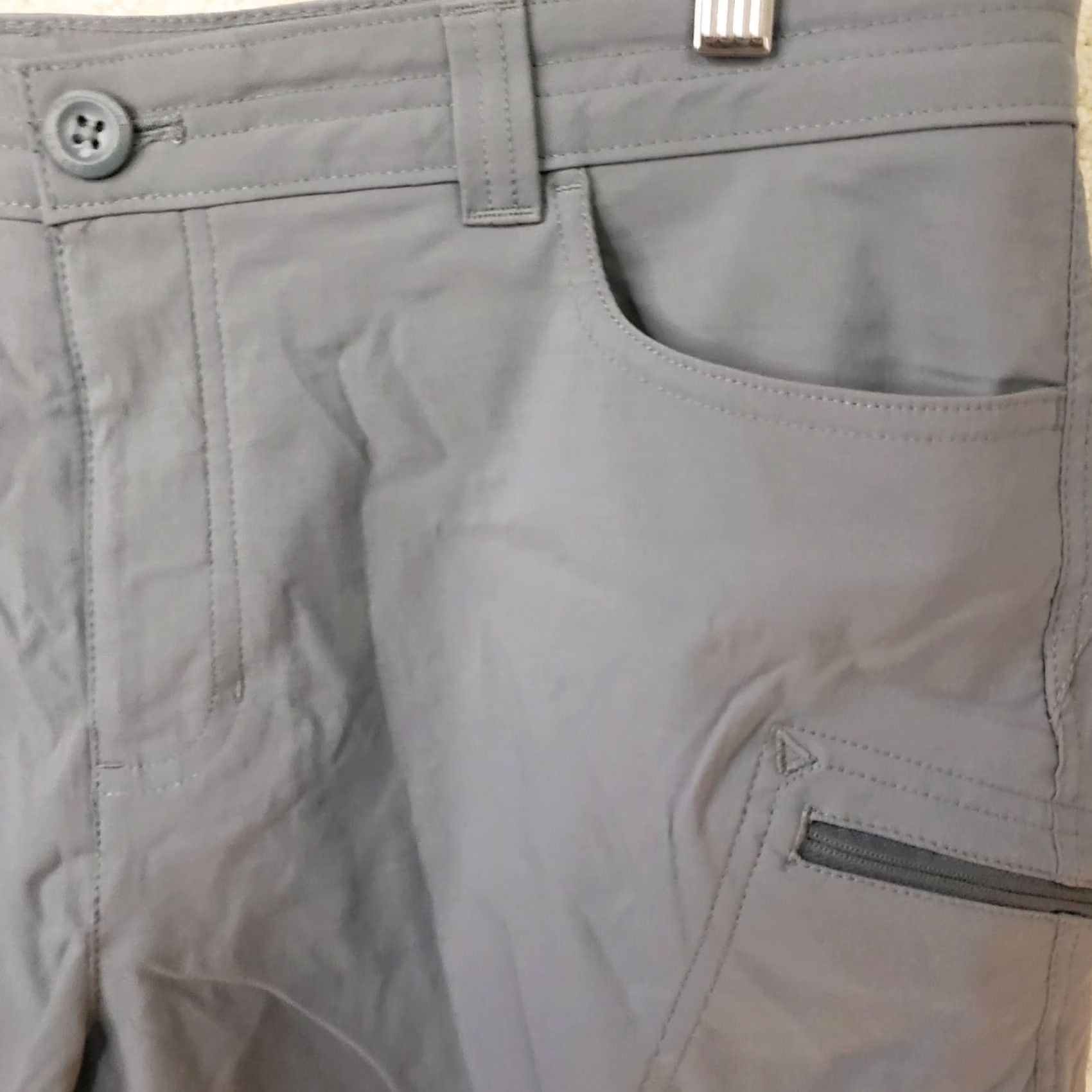 Eddie Bauer VINTAGE? No — Eddie Bauer Womens Hiking Chino Shorts Gray 7" Inseam Size 16 Nylon Stretch Regular Waist 36 Zip Size 25" / US 0 / IT 36 - 5 Thumbnail