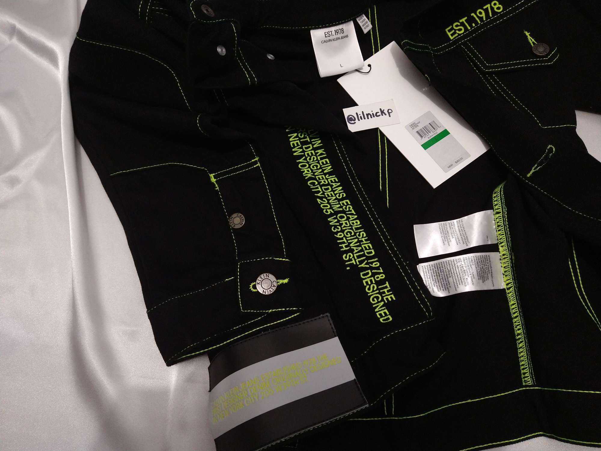 Calvin Klein 205W39NYC EST. 1978 Black Hole Denim Trucker Jacket Size US L / EU 52-54 / 3 - 3 Thumbnail