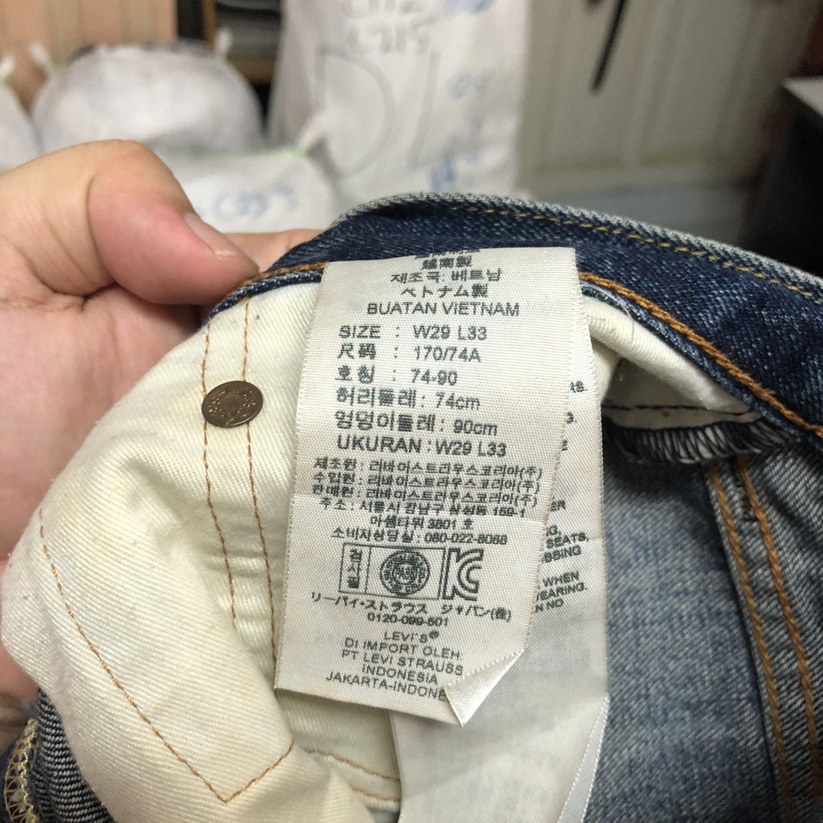 Levi's DL Levis 503 Blue Distressed Denim Pants #C179 Size US 29 - 19 Thumbnail
