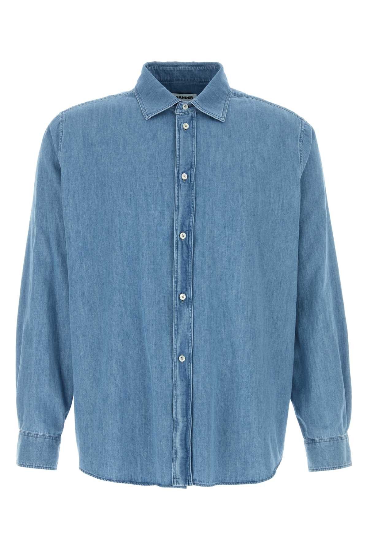 Jil Sander Light Blue Chambray Shirt Size US XL / EU 56 / 4 - 1 Thumbnail