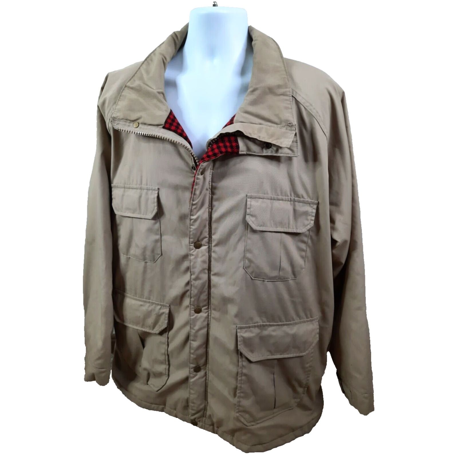 Vintage VINTAGE WOOLRICH Barn Coat Field Jacket Blanket Lined Chore Coat USA Men L Jacket Beige Woolen/Canvas? Size US L / EU 52-54 / 3 - 3 Thumbnail