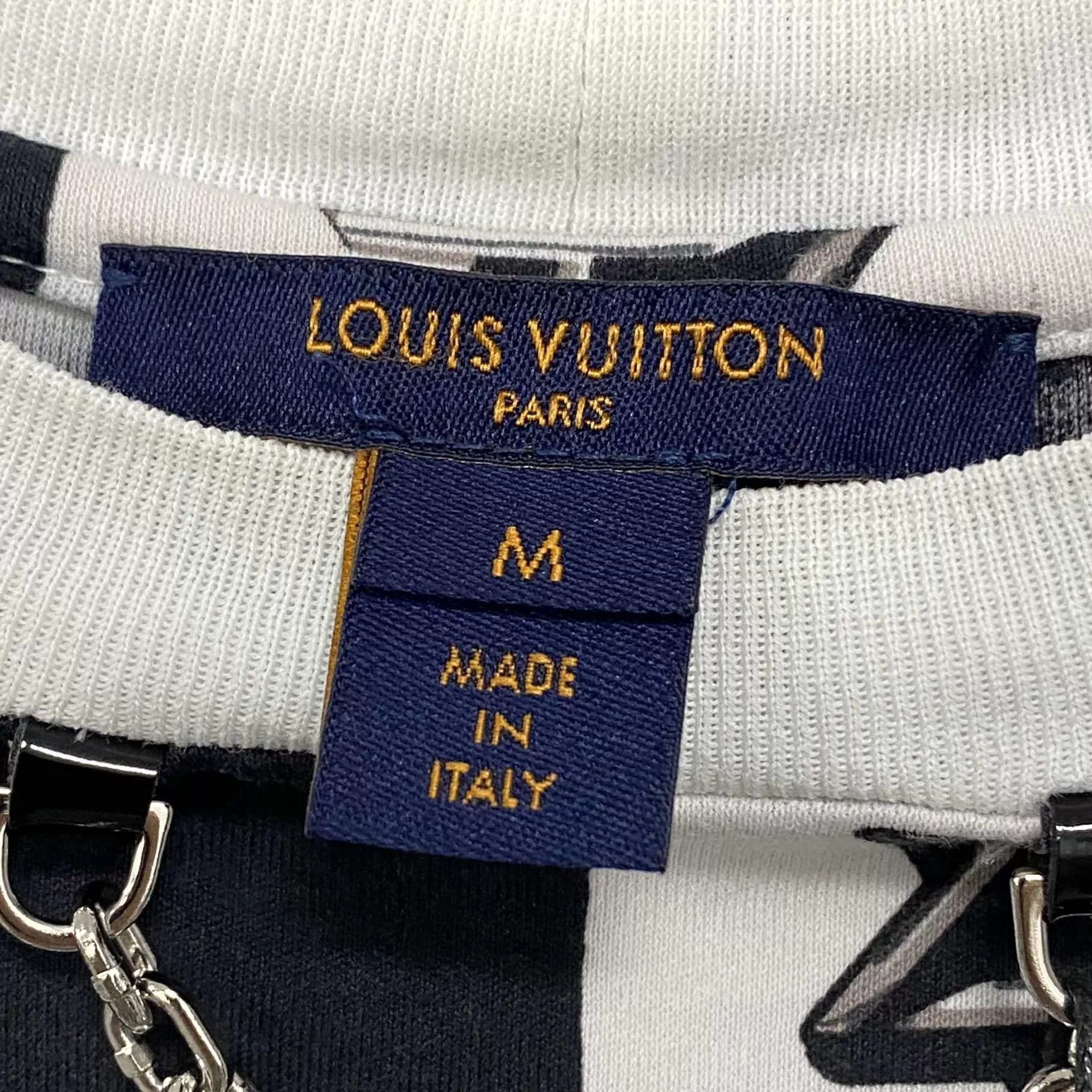 Louis Vuitton LV Black & White Checkered Logo Chain Short Sleeve Tee M Size M / US 6-8 / IT 42-44 - 4 Thumbnail