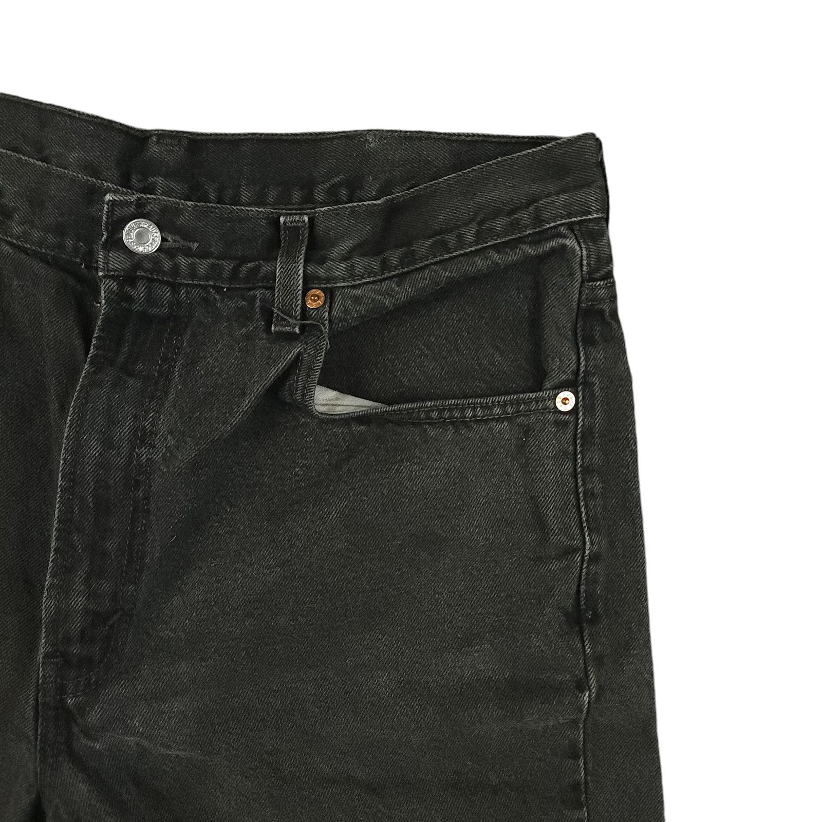 Levi's × Vintage Levis 505 Vtg Y2K Regular Fit Bermuda Faded Black 20" 36 Size US 36 / EU 52 - 5 Thumbnail