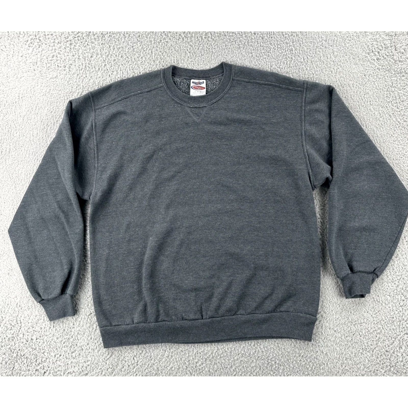 Jerzees VINTAGE Jerzees Premium Fit Adult L Solid Gray Crew Neck Boxy Sweatshirt Y2K 90s Unisex Mens Womens Shirt Hoodie? Size US L / EU 52-54 / 3 - 2 Thumbnail