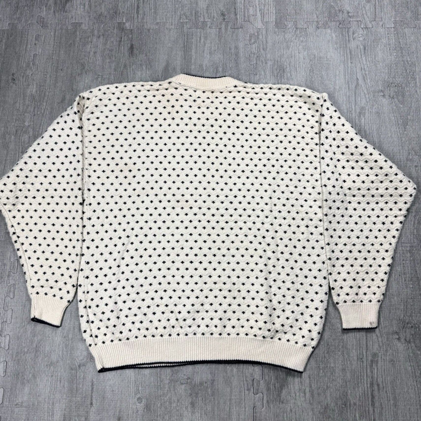 Nautica VINTAGE CAPE ISLE KNITTERS NAUTICAL FISHERMAN SWEATER MENS XL NAVY IVORY 90s CABLE-KNIT Size US XL / EU 56 / 4 - 5 Thumbnail