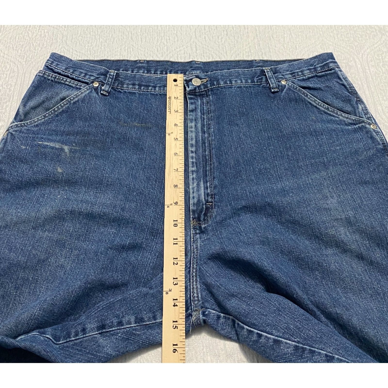 Wrangler Wrangler Mens Carpenter Jeans Size 42×30 Blue Straight Wide Leg Jeans Size US 42 / EU 58 - 7 Thumbnail