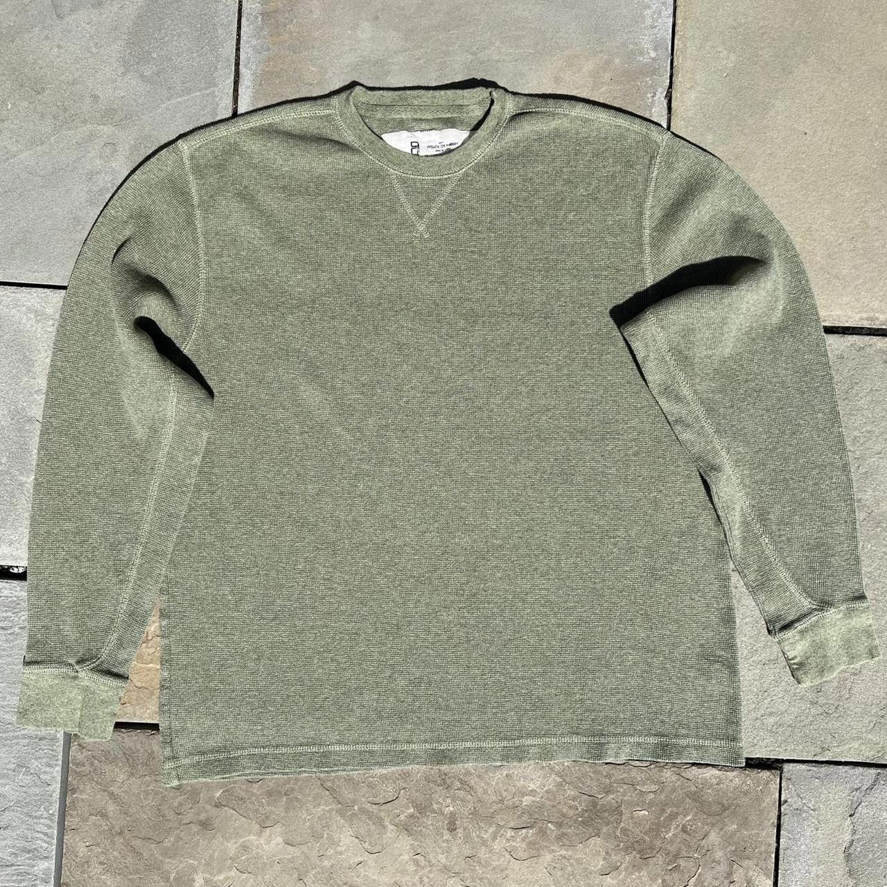 Old Navy Y2K 2006 Varied Green Heather Waffle Knit Thermal Size US XL / EU 56 / 4 - 1 Thumbnail