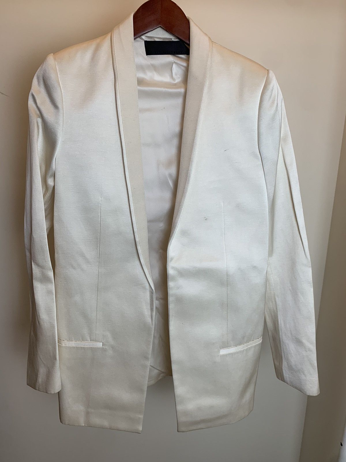 Haider Ackermann Haider Ackermann Ivory Silk Sample Blazer Size XS / US 0-2 / IT 36-38 - 2 Thumbnail