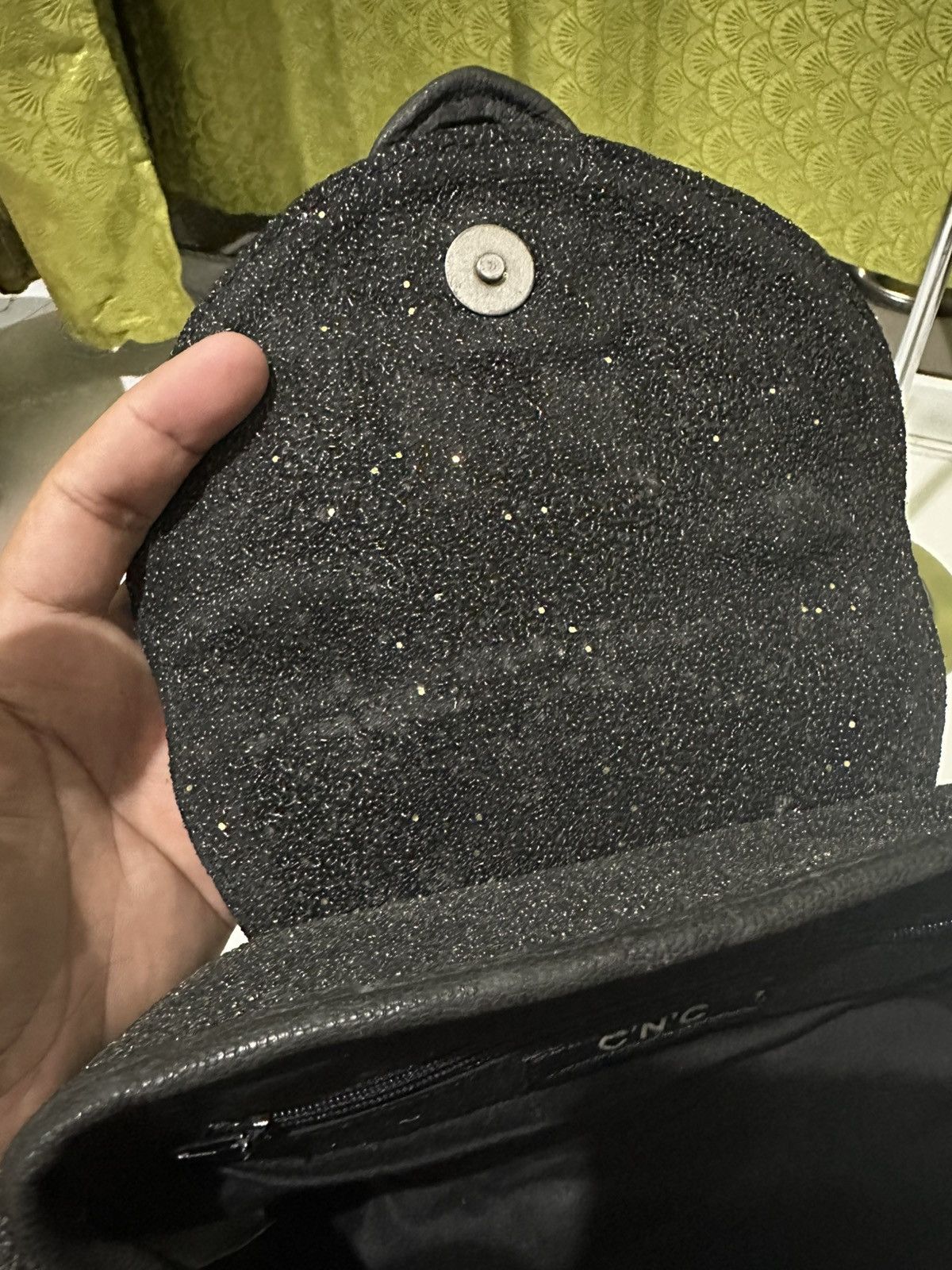 Costume National Costume National Black Glittery Leather Flap Bag Size ONE SIZE - 12 Thumbnail