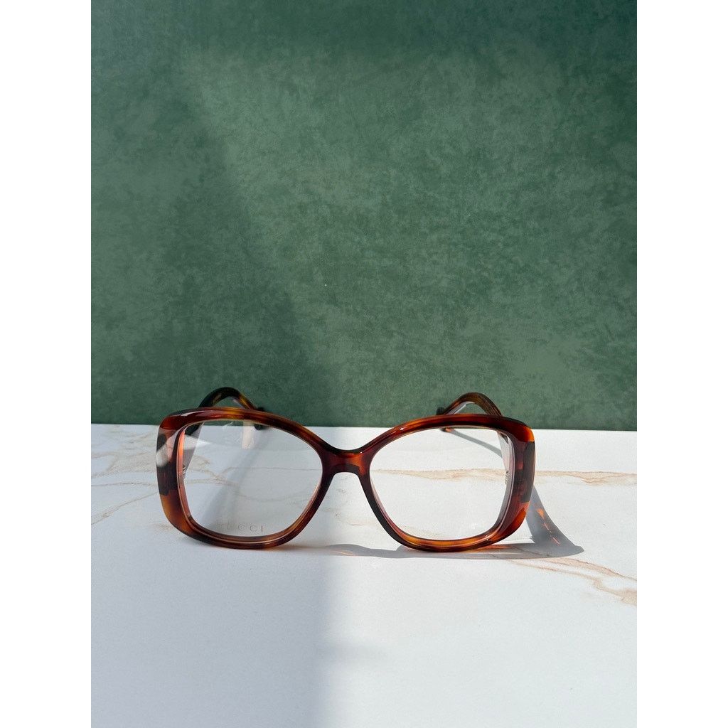 Gucci NEW Gucci GG1226O Butterfly Eyeglasses Frames Havana Brown Size ONE SIZE - 5 Thumbnail